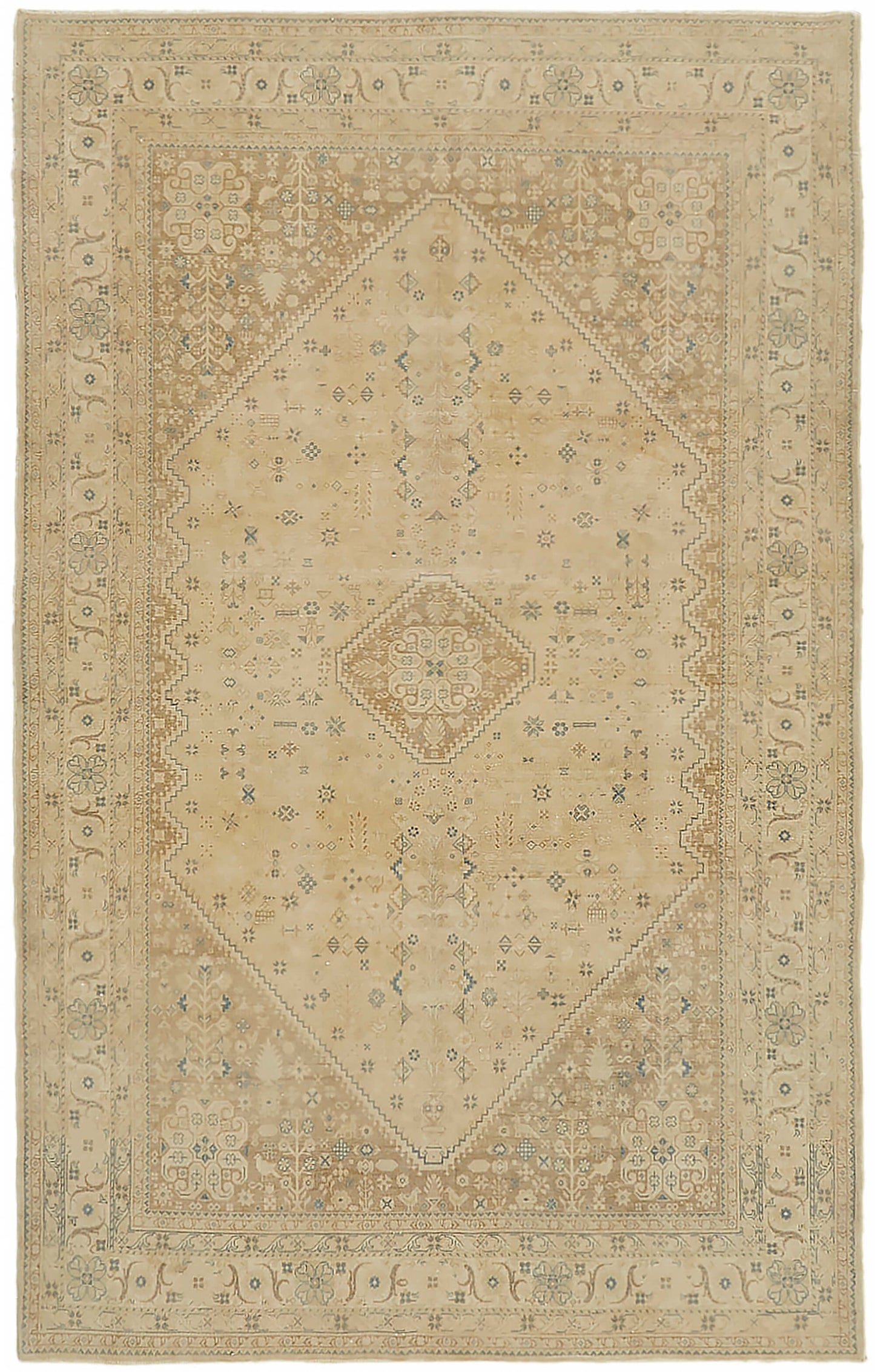 6x10 Beige Vintage Large Area Rug - 44427