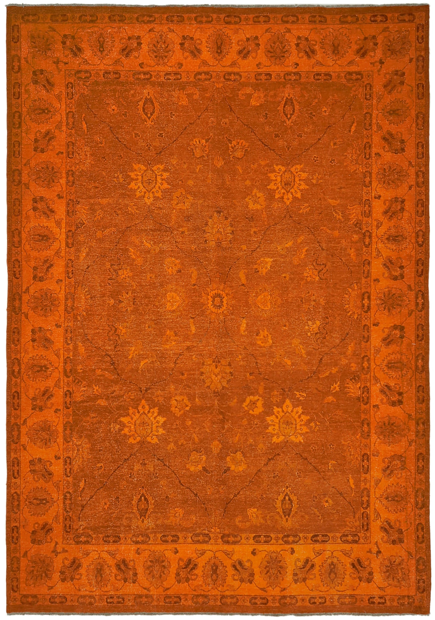 9x12 Orange Overdyed Large Area Rug - 44443