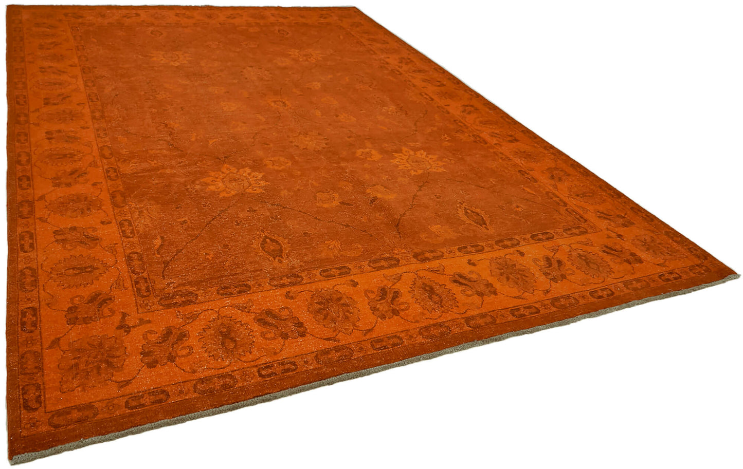 9x12 Orange Overdyed Large Area Rug - 44443