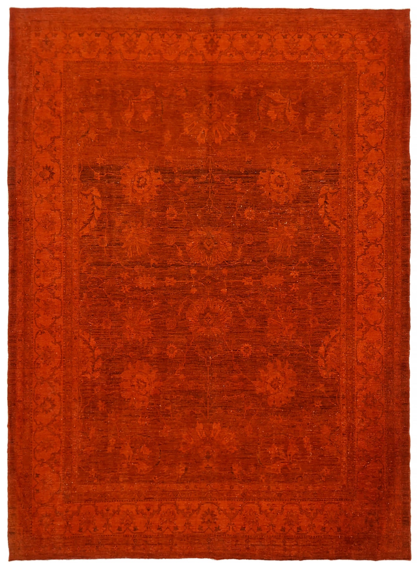 9x12 Orange Overdyed Large Area Rug - 44447