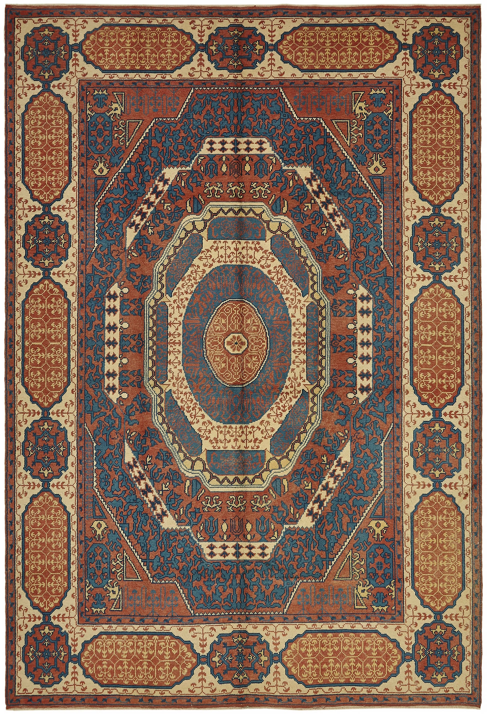 7x10 Beige Oushak Rug - 44466