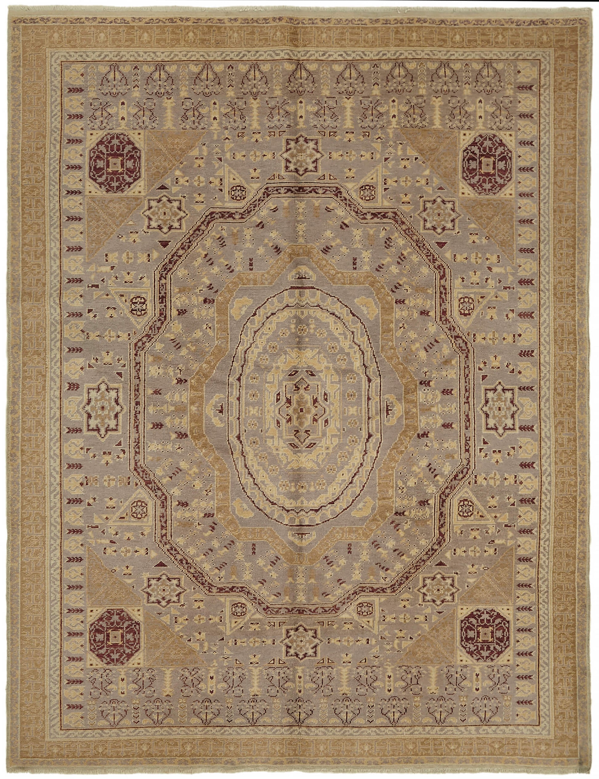 7x9 Beige Oushak Rug - 44471