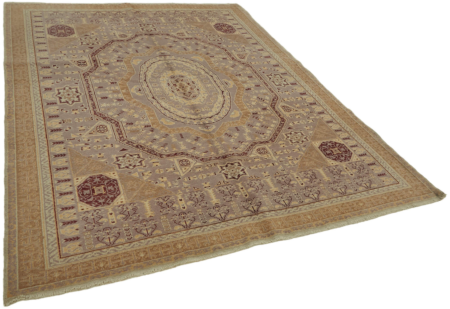 7x9 Beige Oushak Rug - 44471