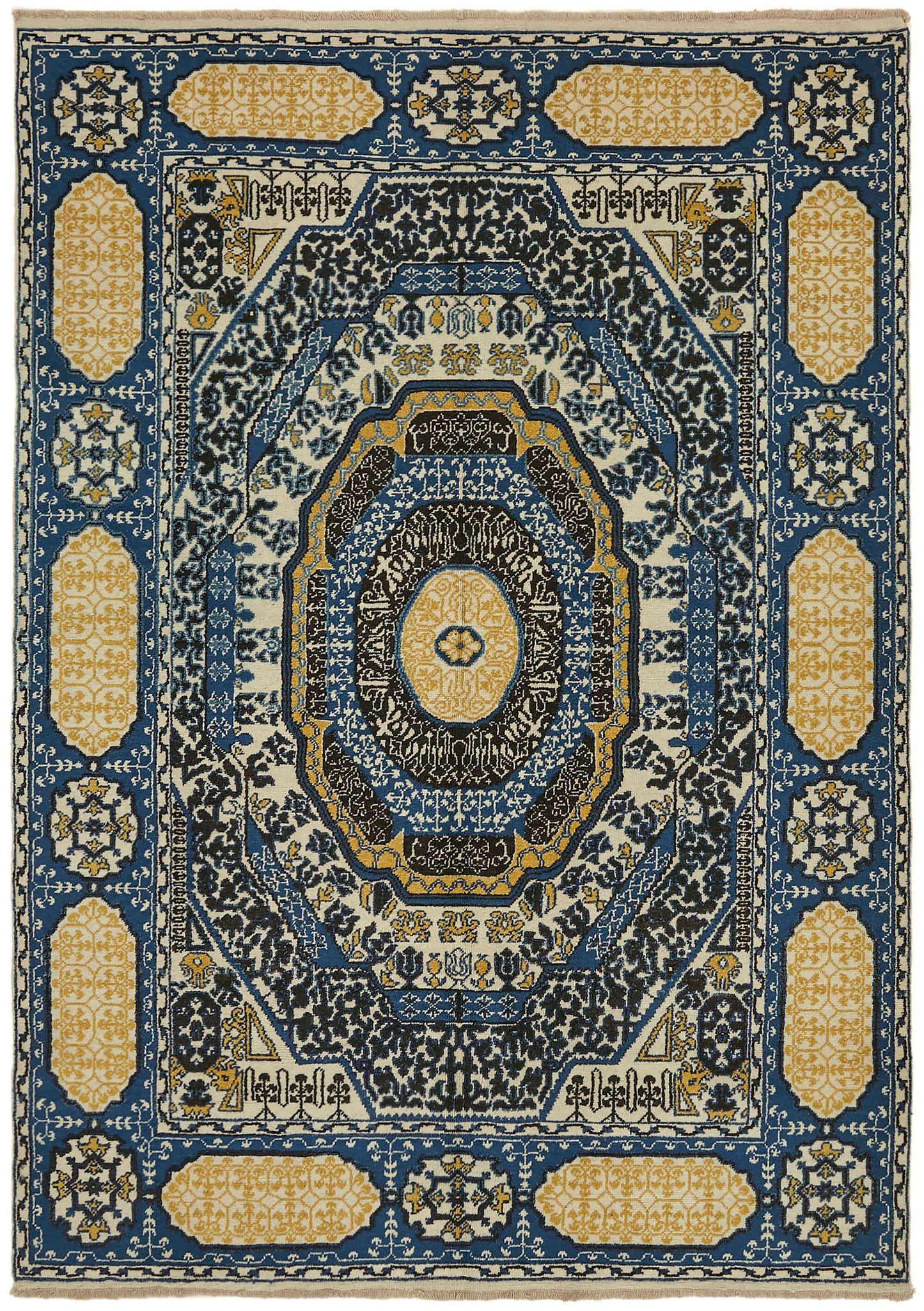 7x9 Beige Oushak Rug - 44473