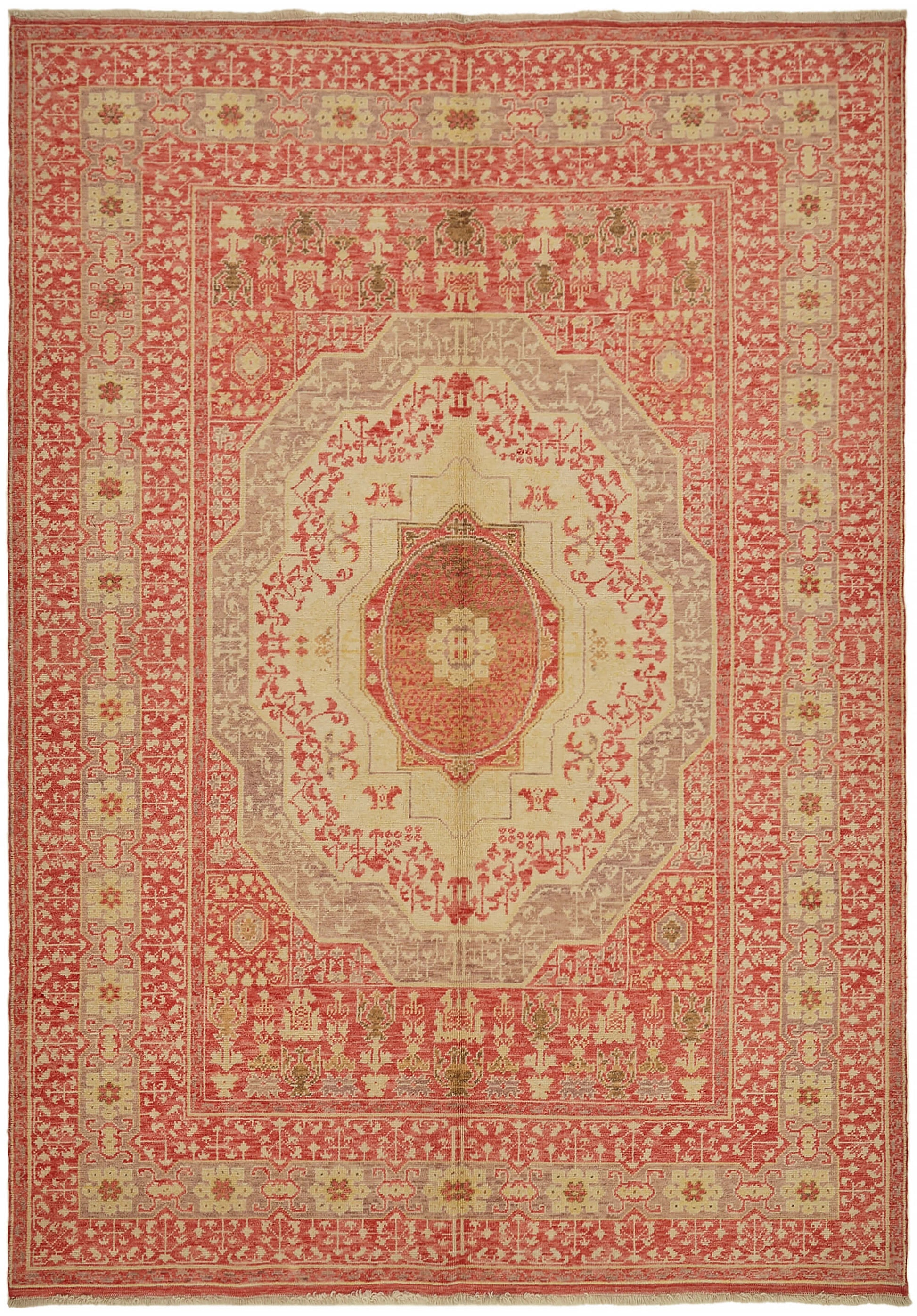 7x9 Beige Oushak Rug - 44475