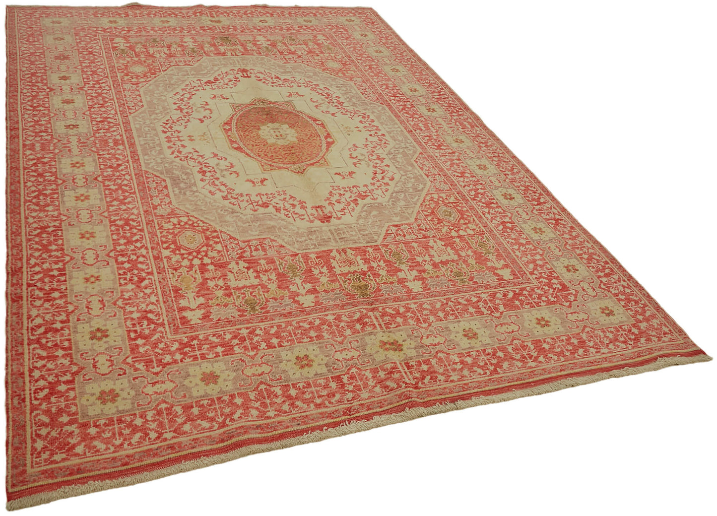 7x9 Beige Oushak Rug - 44475