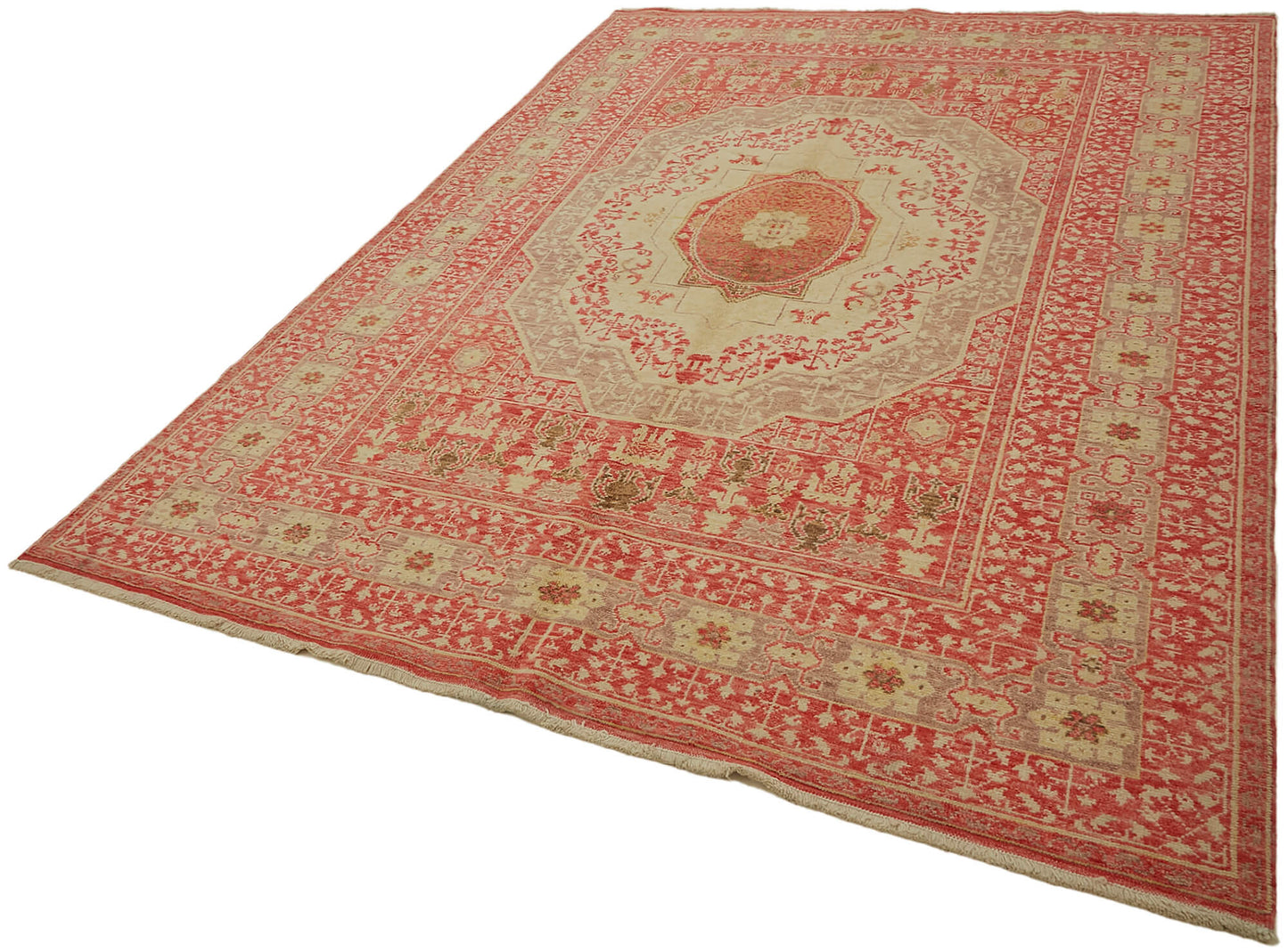 7x9 Beige Oushak Rug - 44475