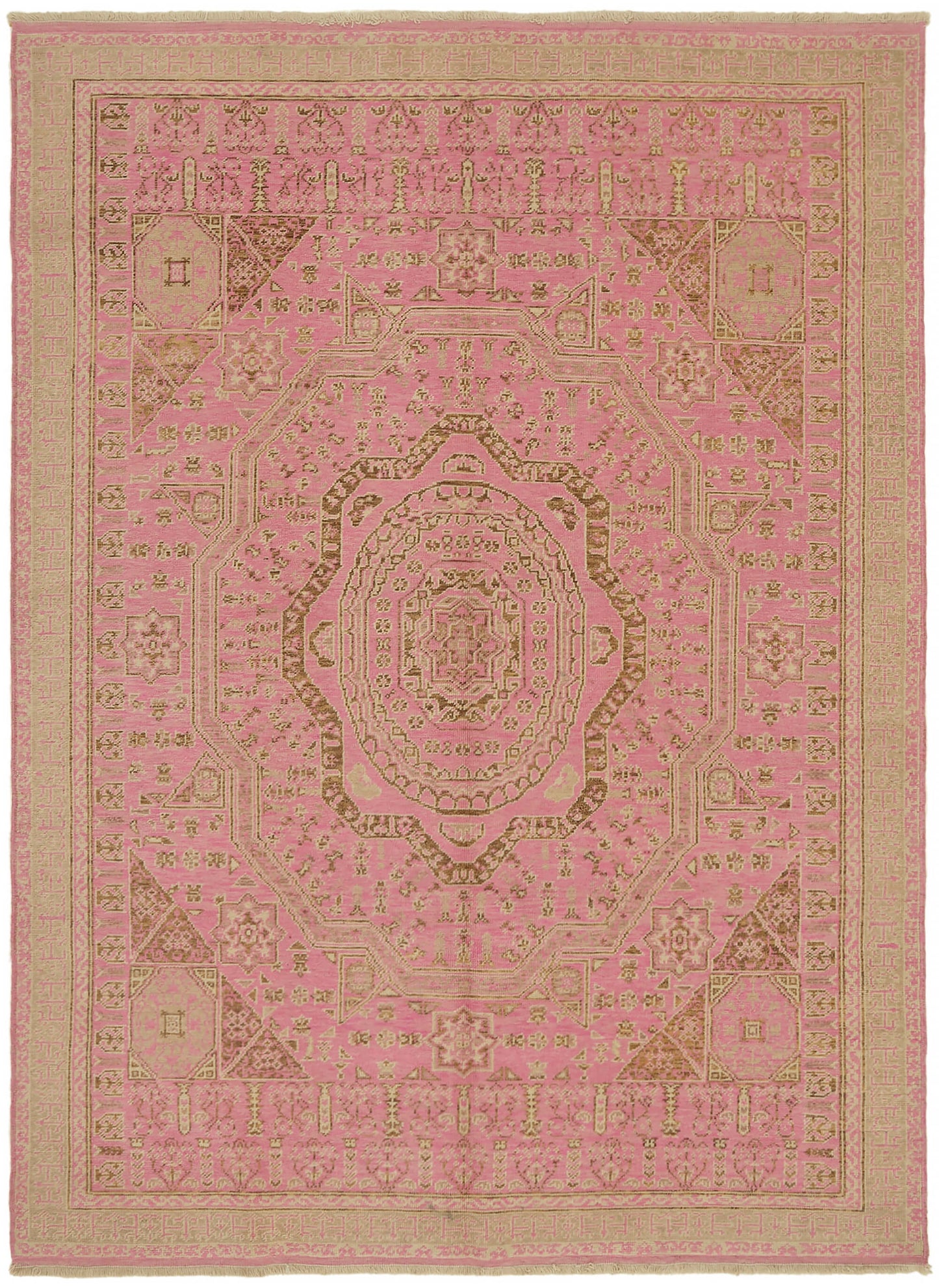 7x9 Beige Oushak Rug - 44476