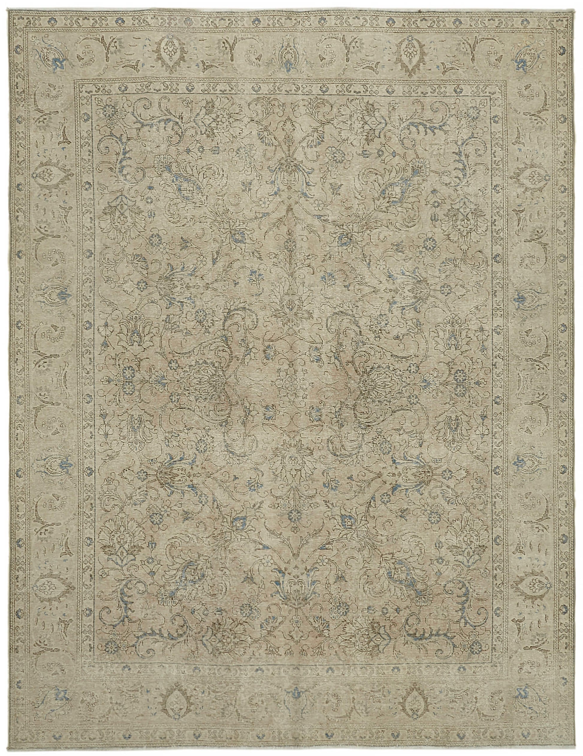 10x13 Beige Vintage Large Area Rug - 44672