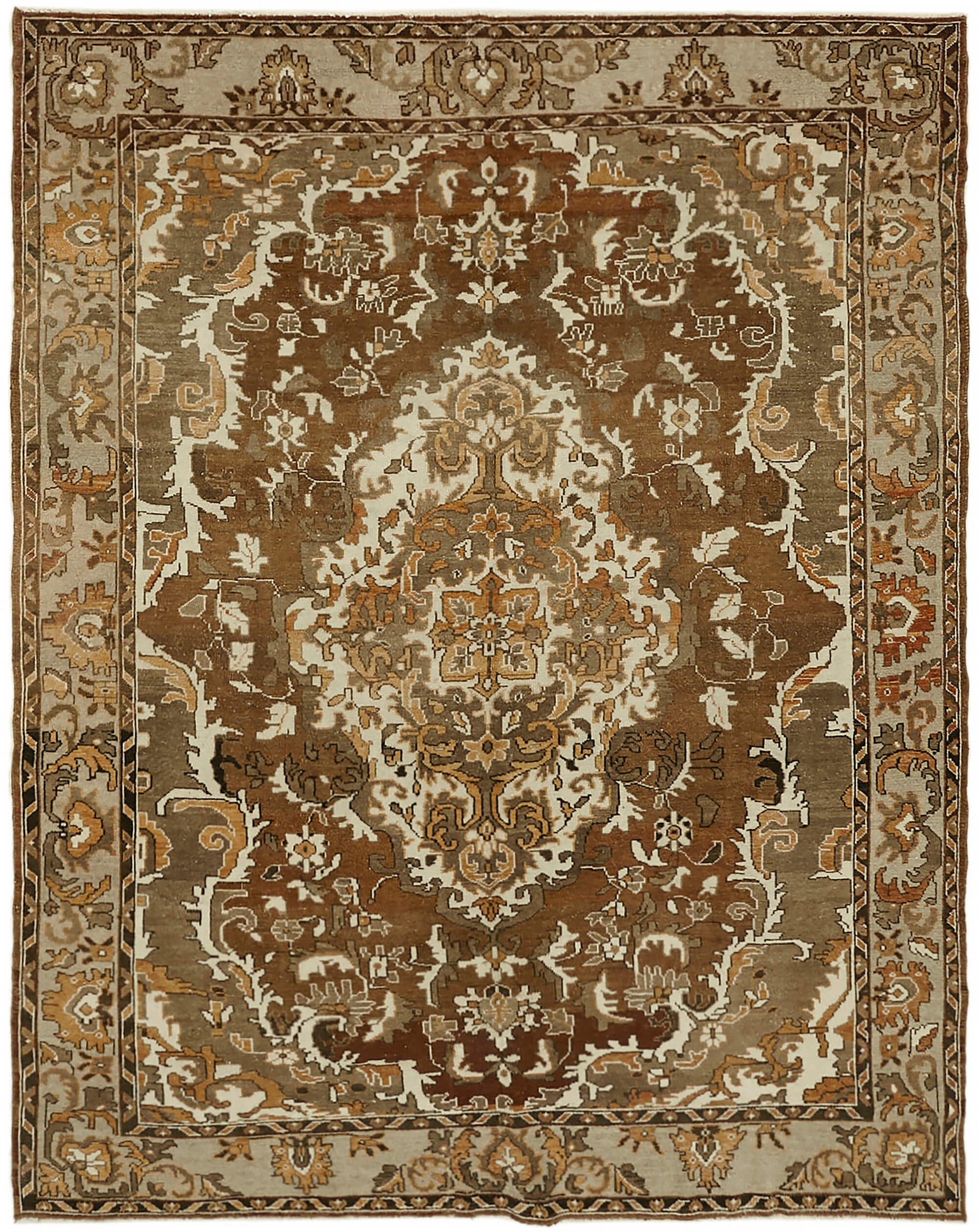 8x10 Brown Vintage Large Area Rug - 44681