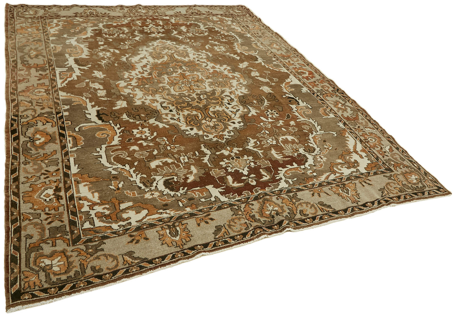 8x10 Brown Vintage Large Area Rug - 44681