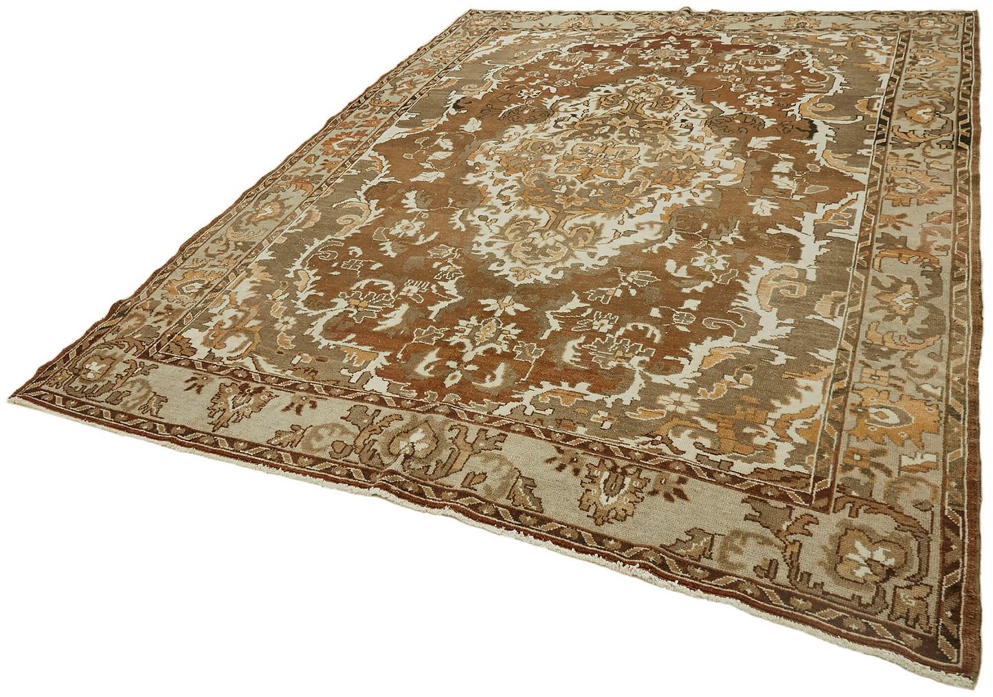 8x10 Brown Vintage Large Area Rug - 44681