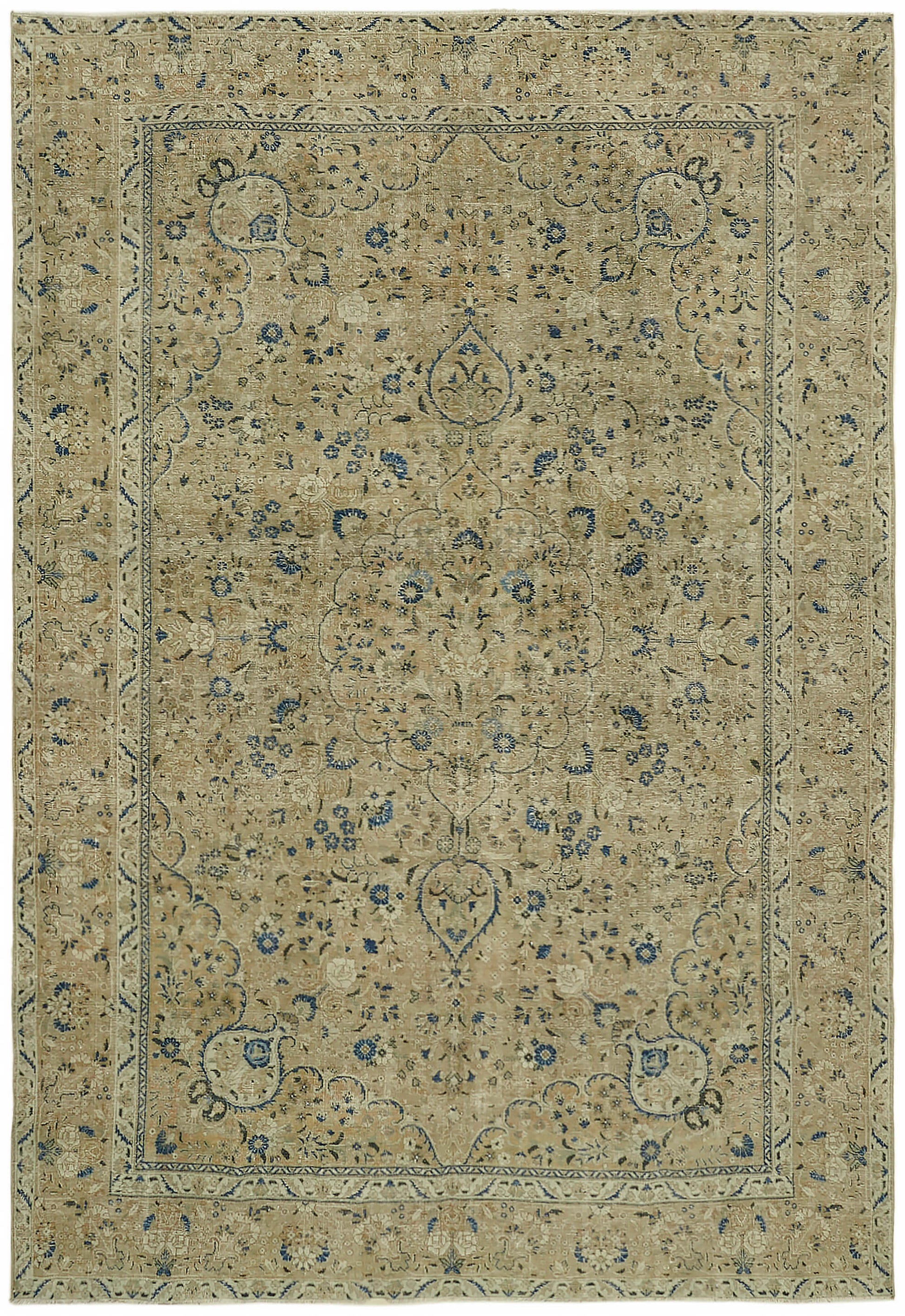 8x12 Beige Vintage Large Area Rug - 44688