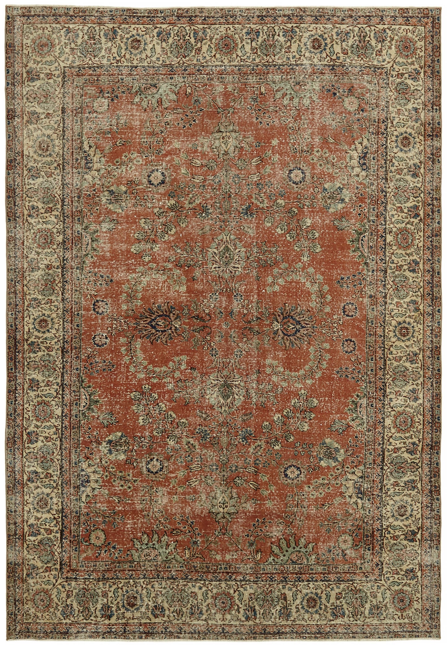 8x11 Beige Vintage Large Area Rug - 44721