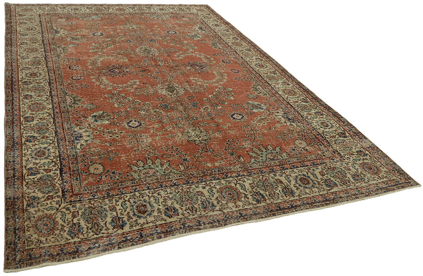 8x11 Beige Vintage Large Area Rug - 44721