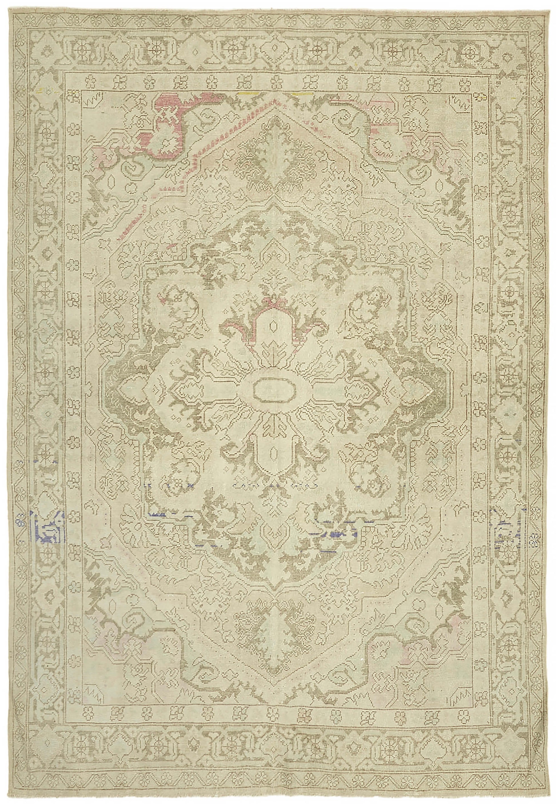 8x11 Beige Vintage Large Area Rug - 44730