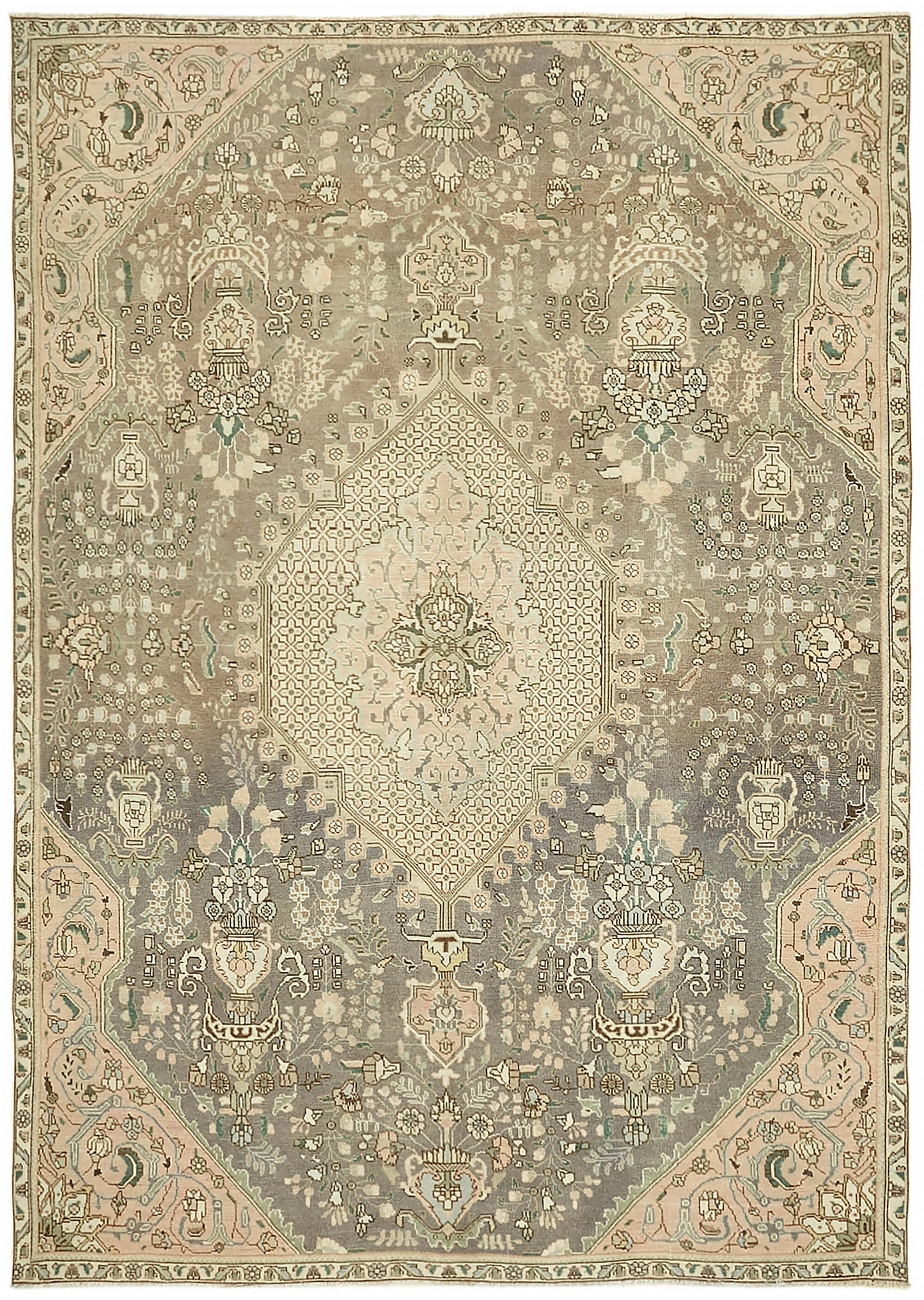 8x11 Beige Vintage Large Area Rug - 44736