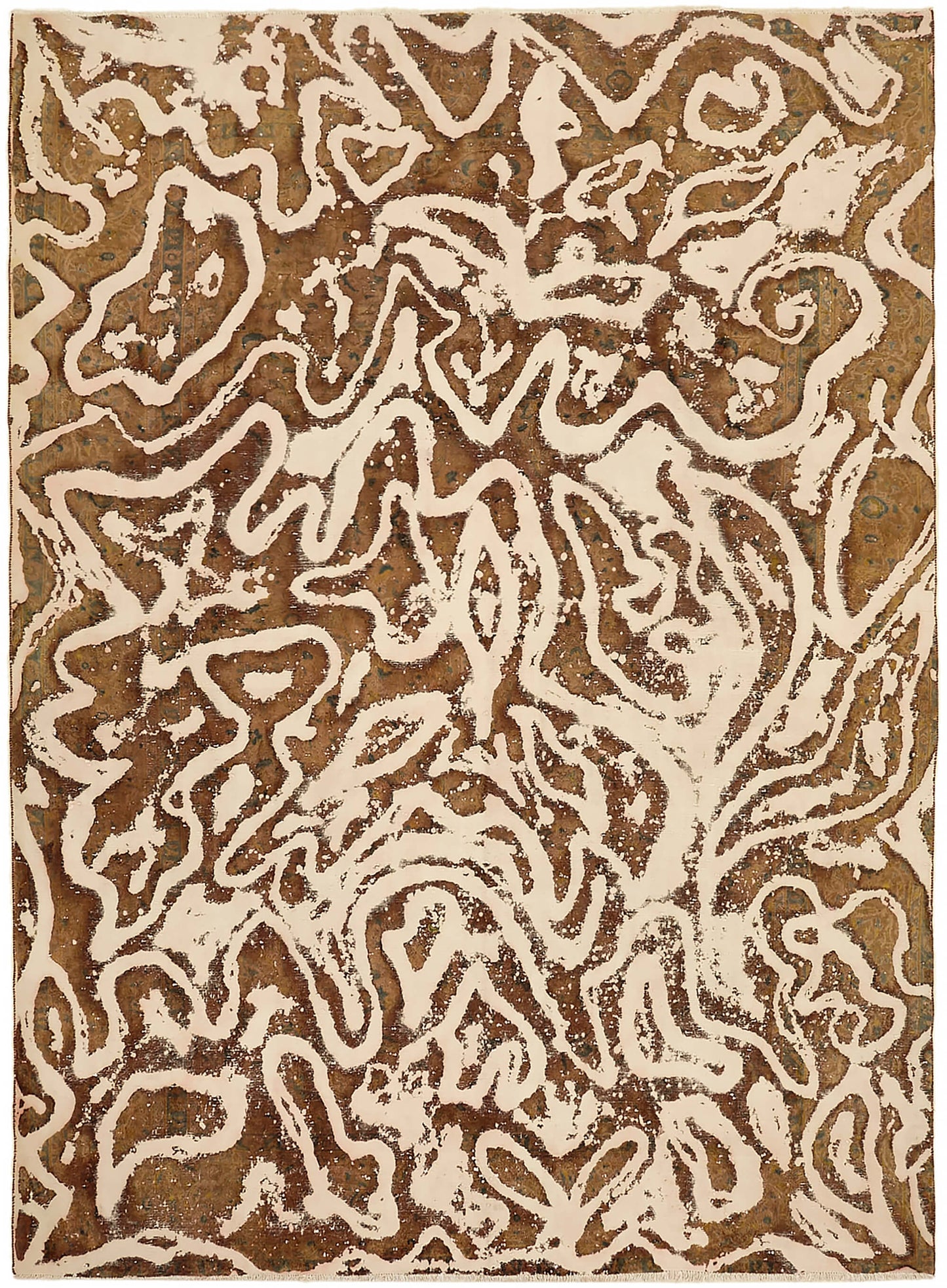 8x11 Beige Overdyed Large Area Rug - 44745