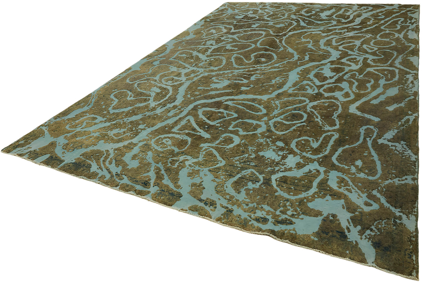 9x14 Turquoise Overdyed Large Area Rug - 44754