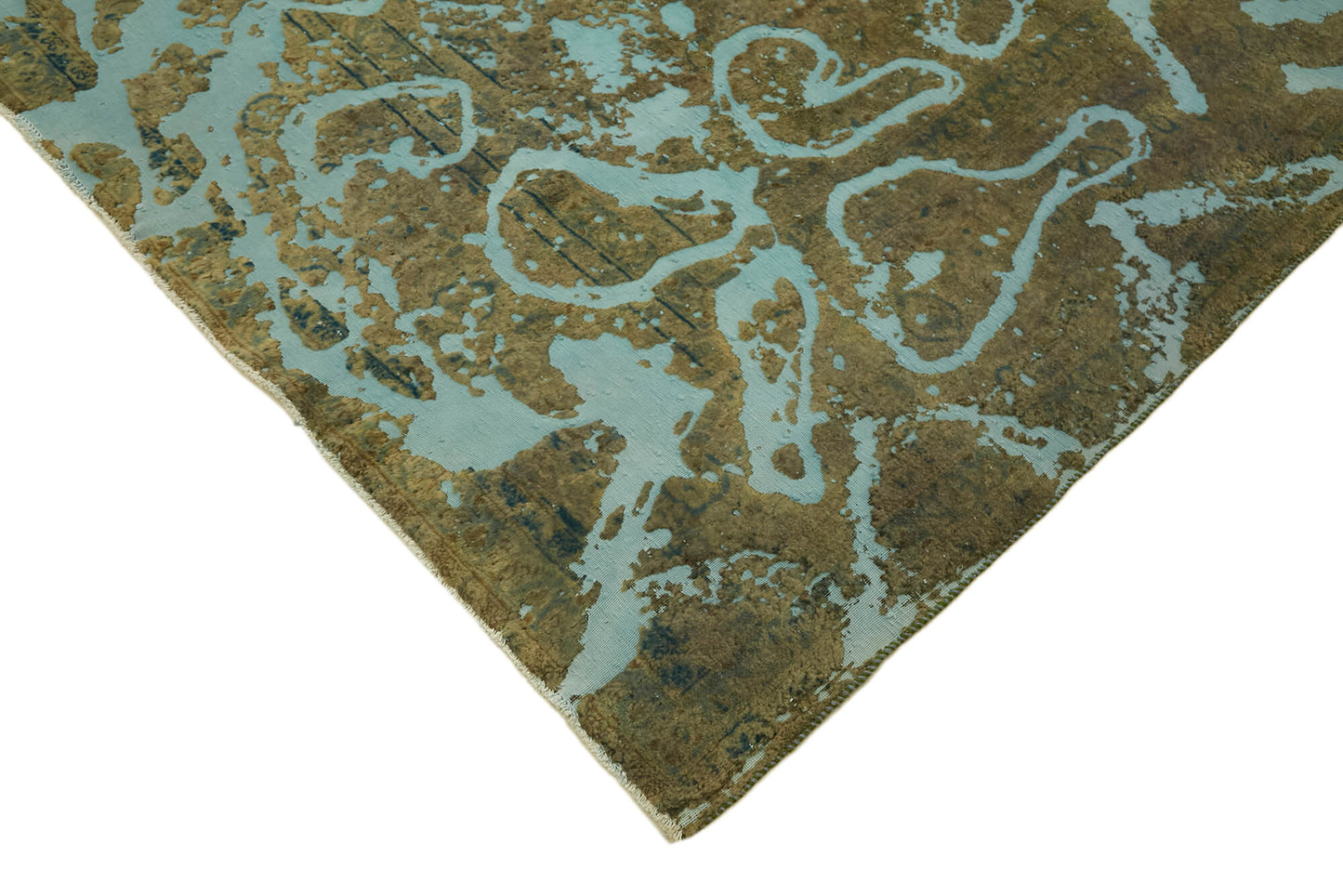 9x14 Turquoise Overdyed Large Area Rug - 44754