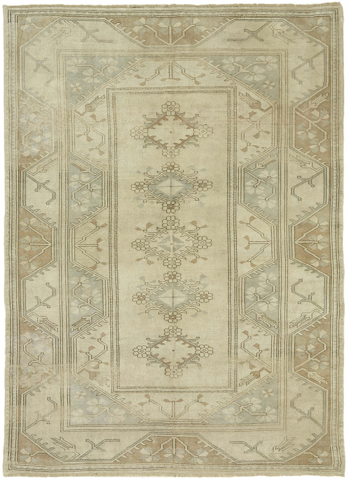 7x9 Beige Anatolian Rug - 45059