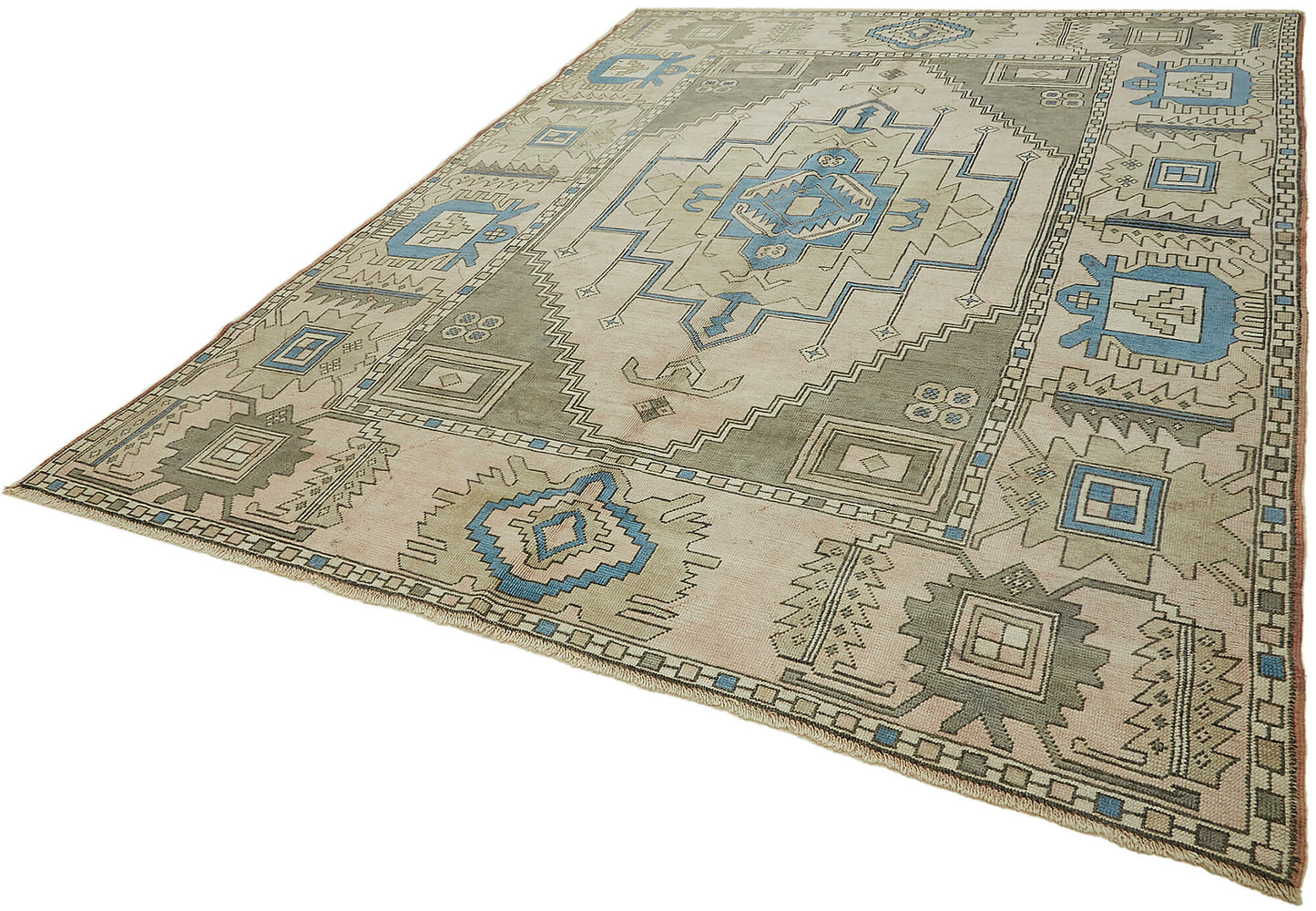 8x11 Beige Vintage Large Area Rug - 45070