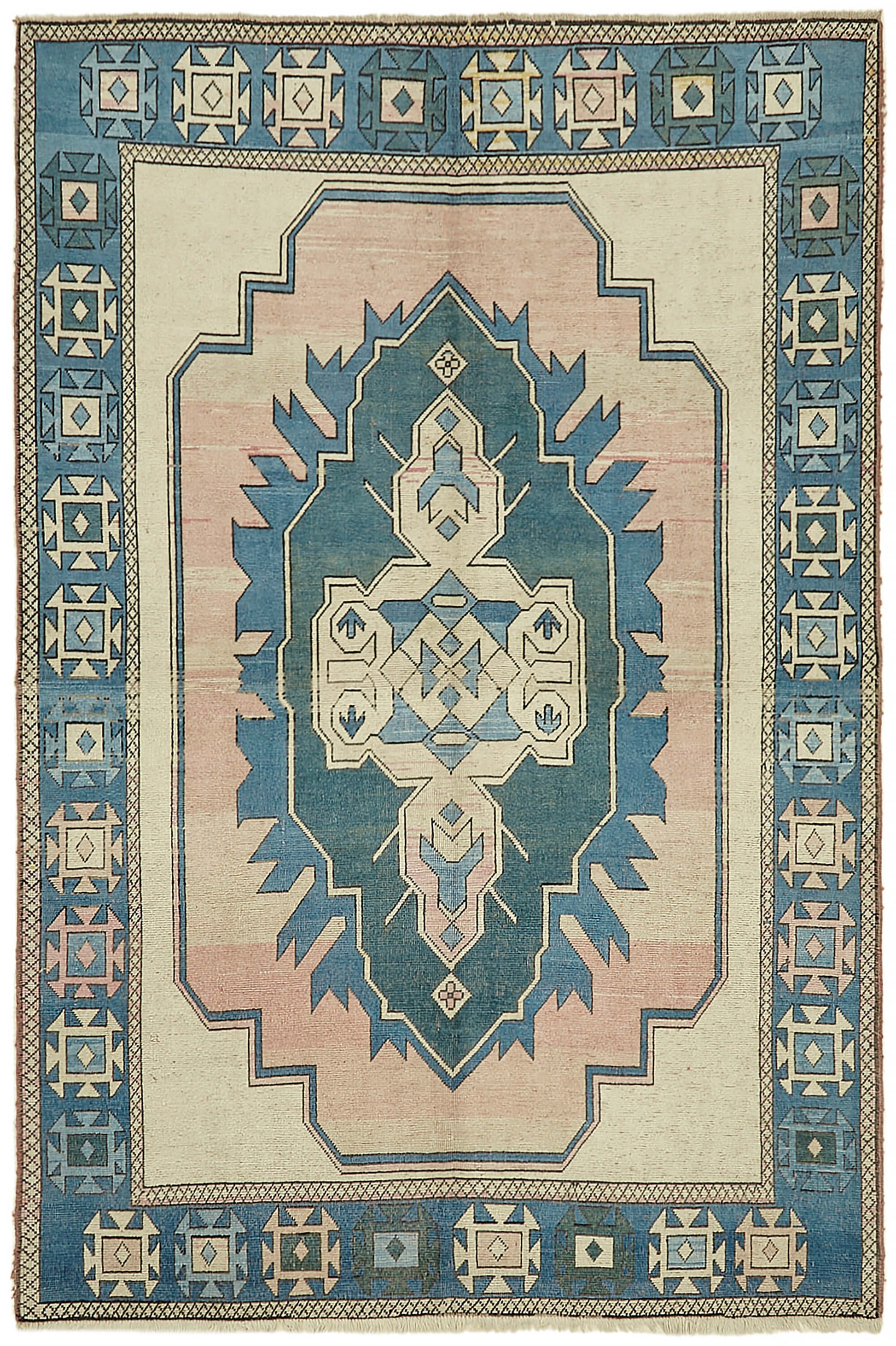 7x11 Beige Vintage Large Area Rug - 45078