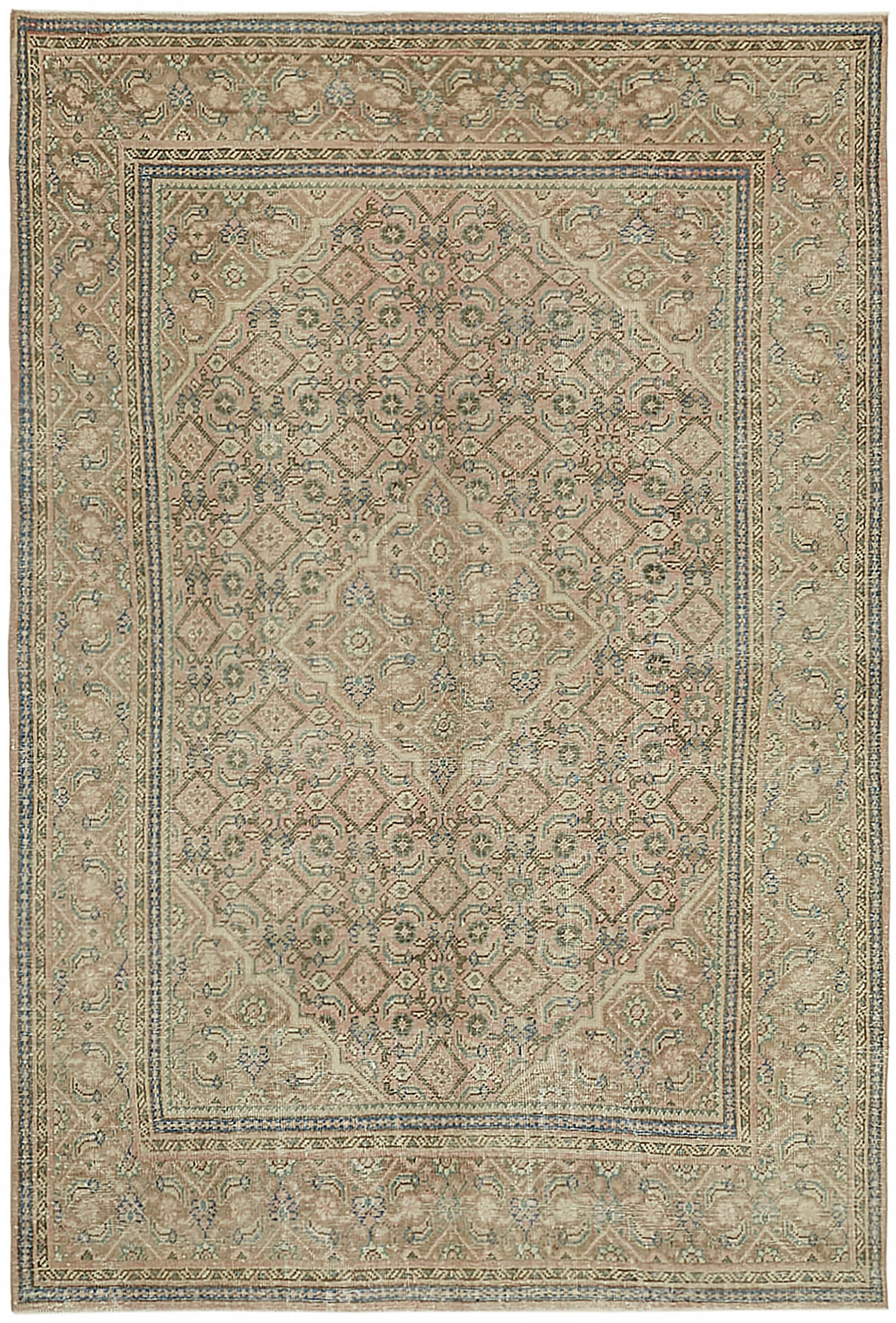 7x10 Beige Vintage Large Area Rug - 45433