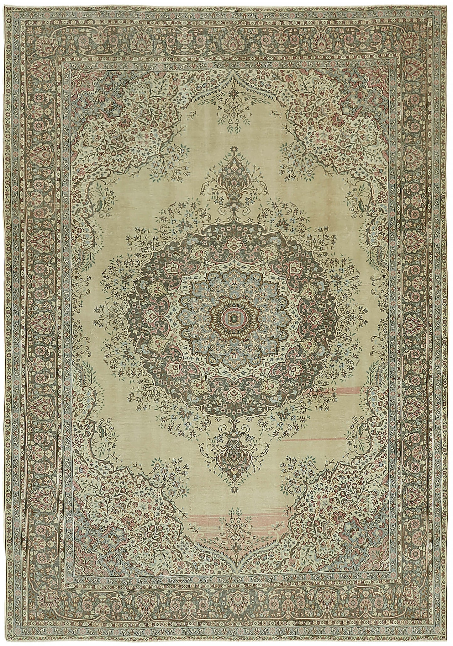 8x11 Beige Vintage Large Area Rug - 45439