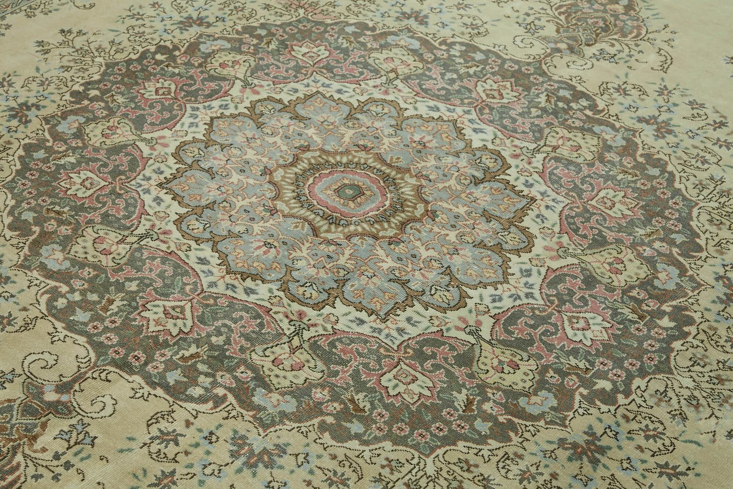 8x11 Beige Vintage Large Area Rug - 45439