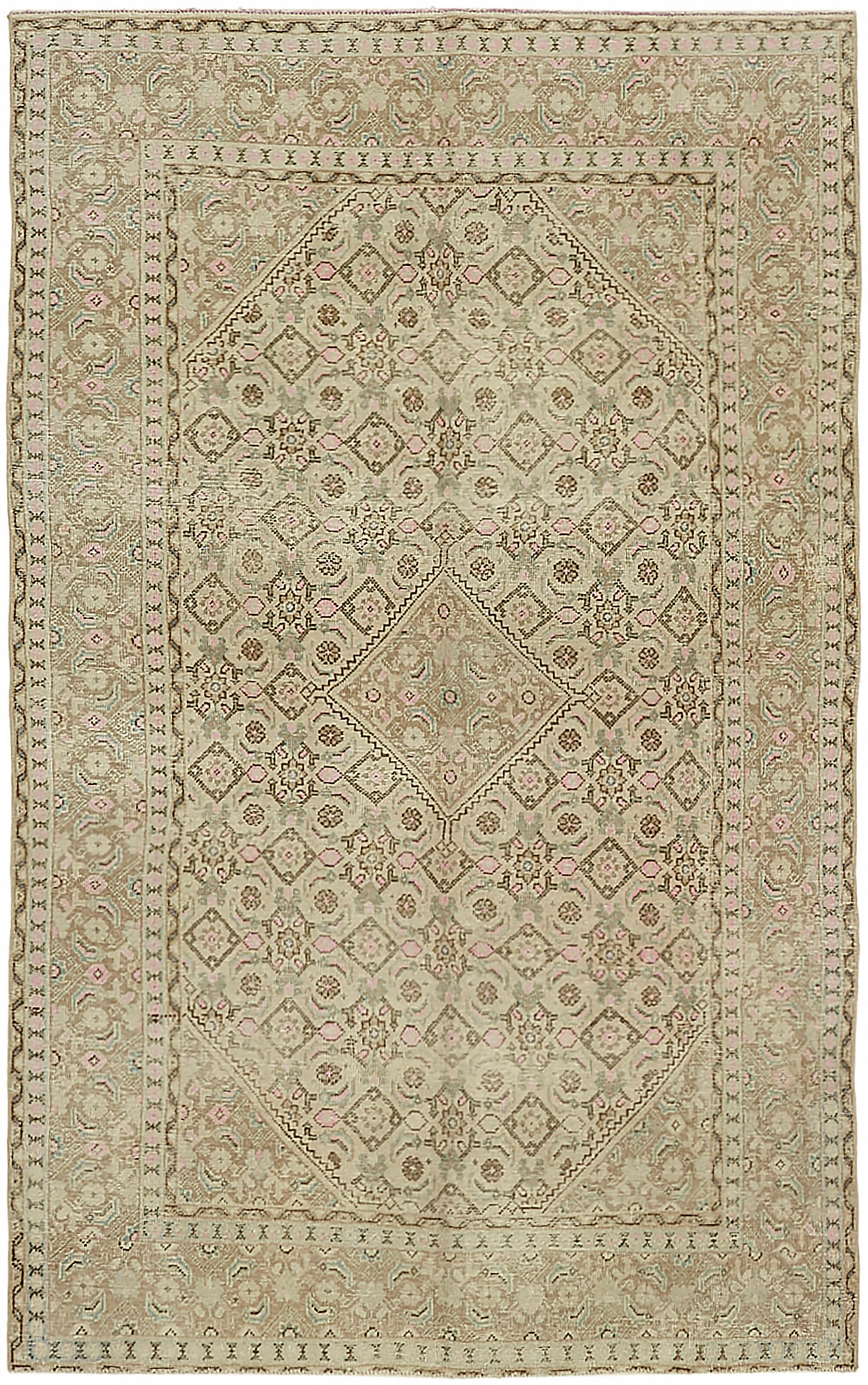 6x10 Beige Vintage Large Area Rug - 45486