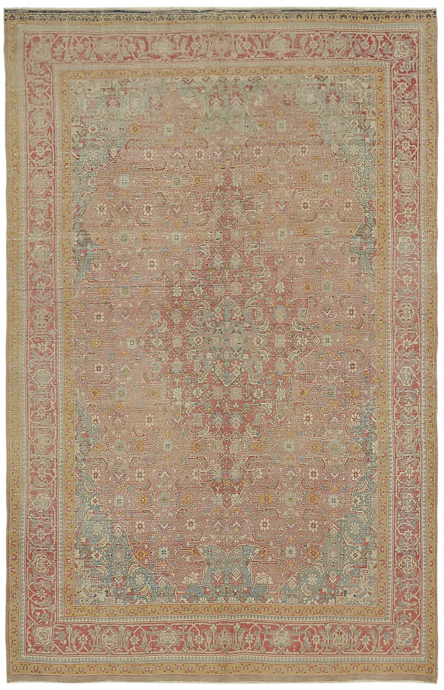 7x11 Beige Vintage Large Area Rug - 45488