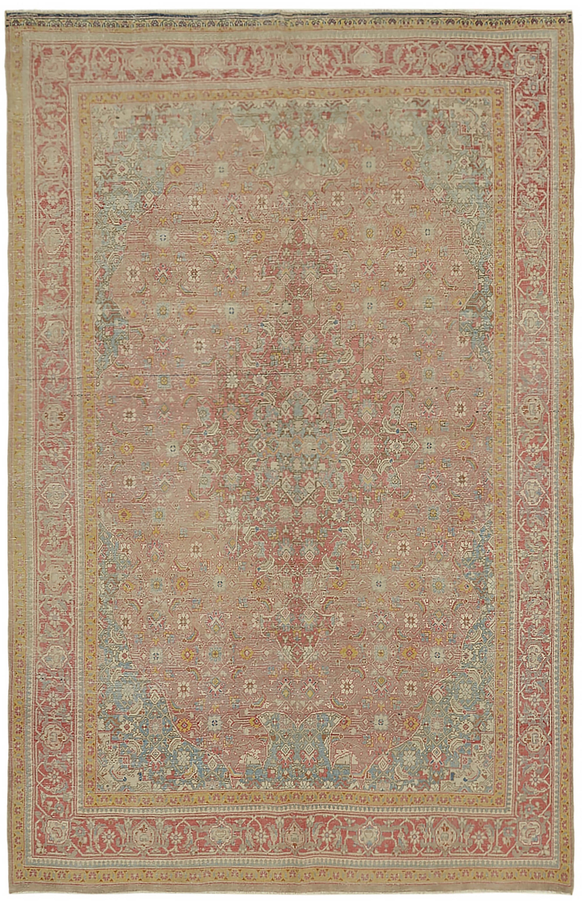 7x11 Beige Vintage Large Area Rug - 45488