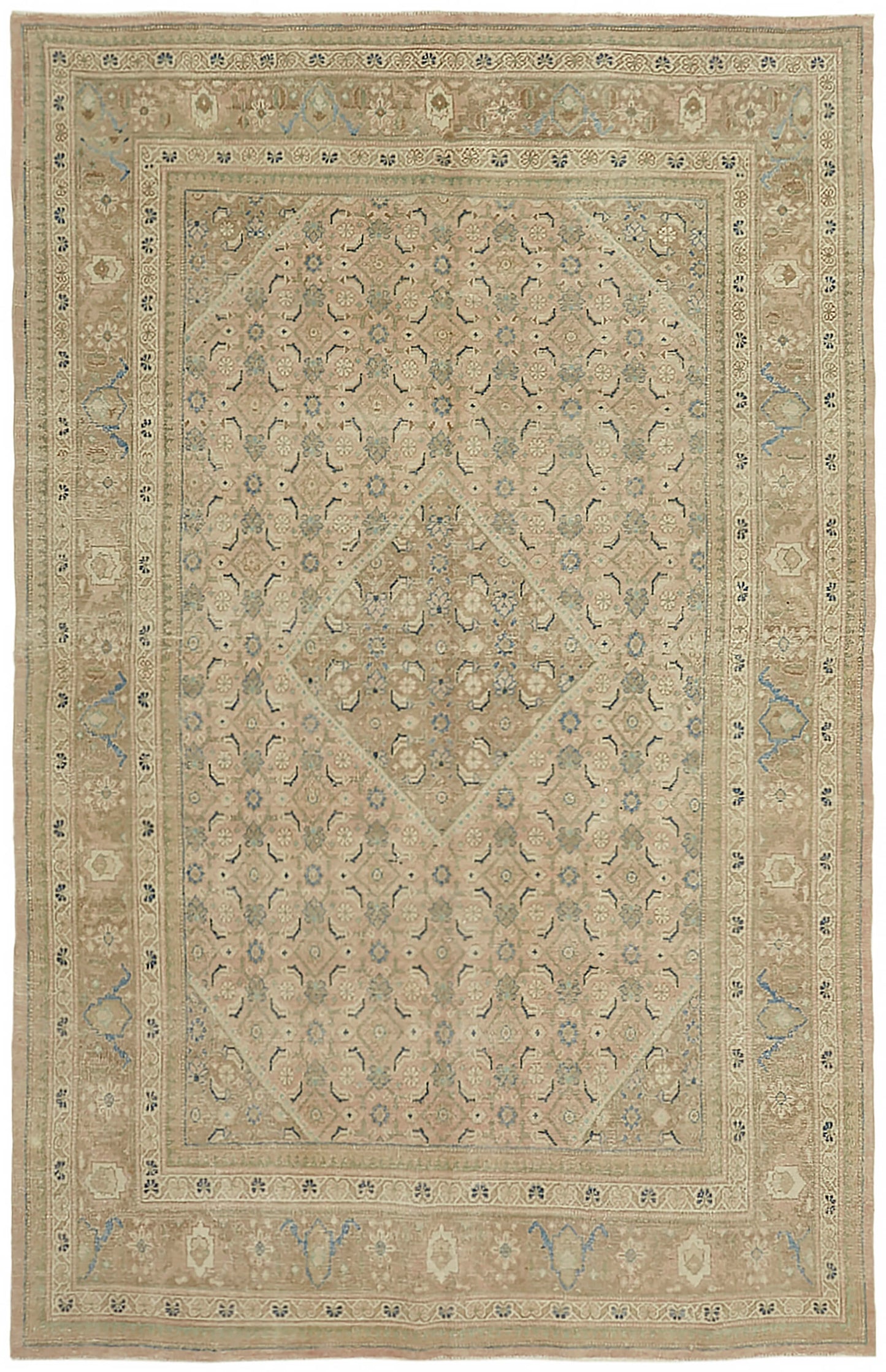 7x10 Beige Vintage Large Area Rug - 45489