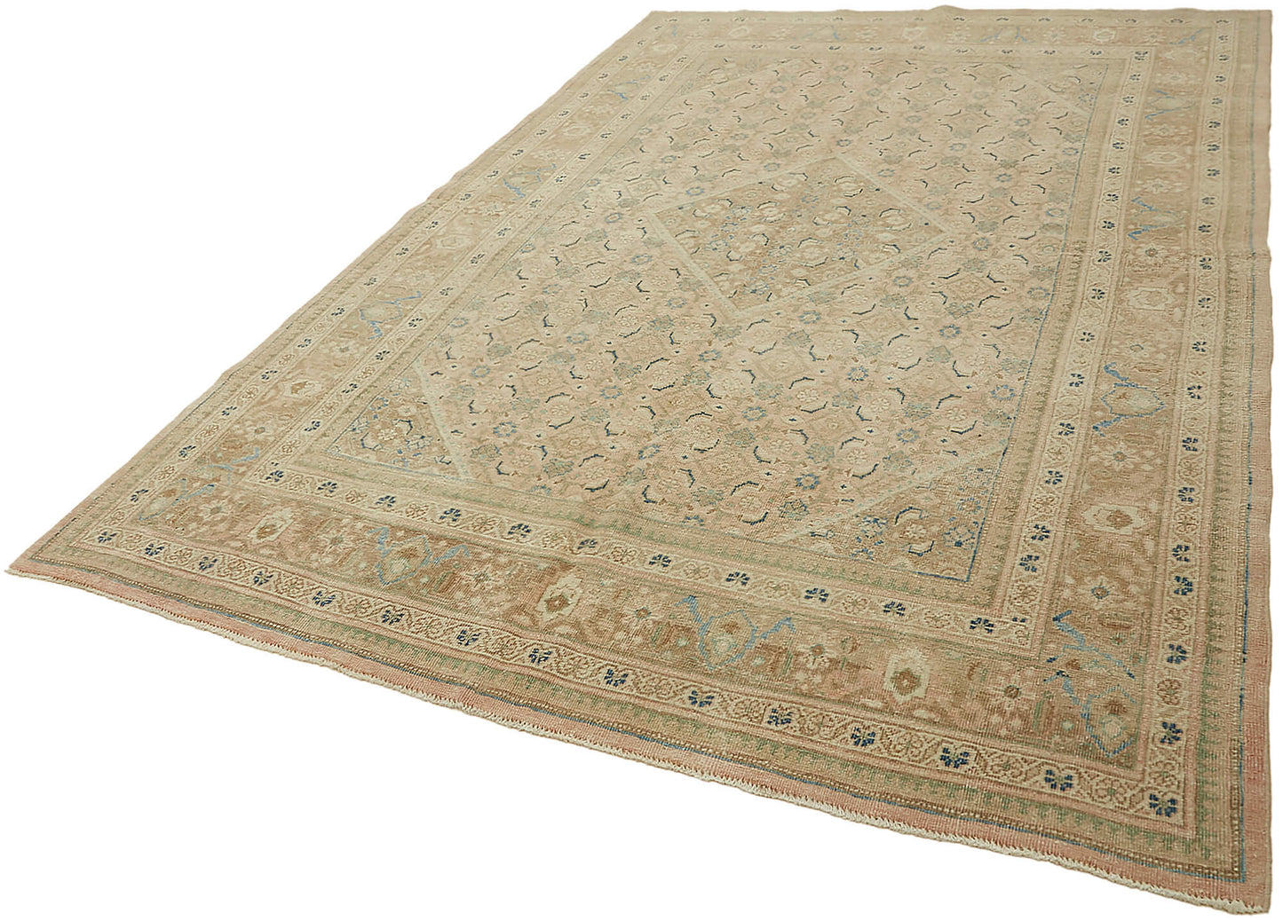 7x10 Beige Vintage Large Area Rug - 45489