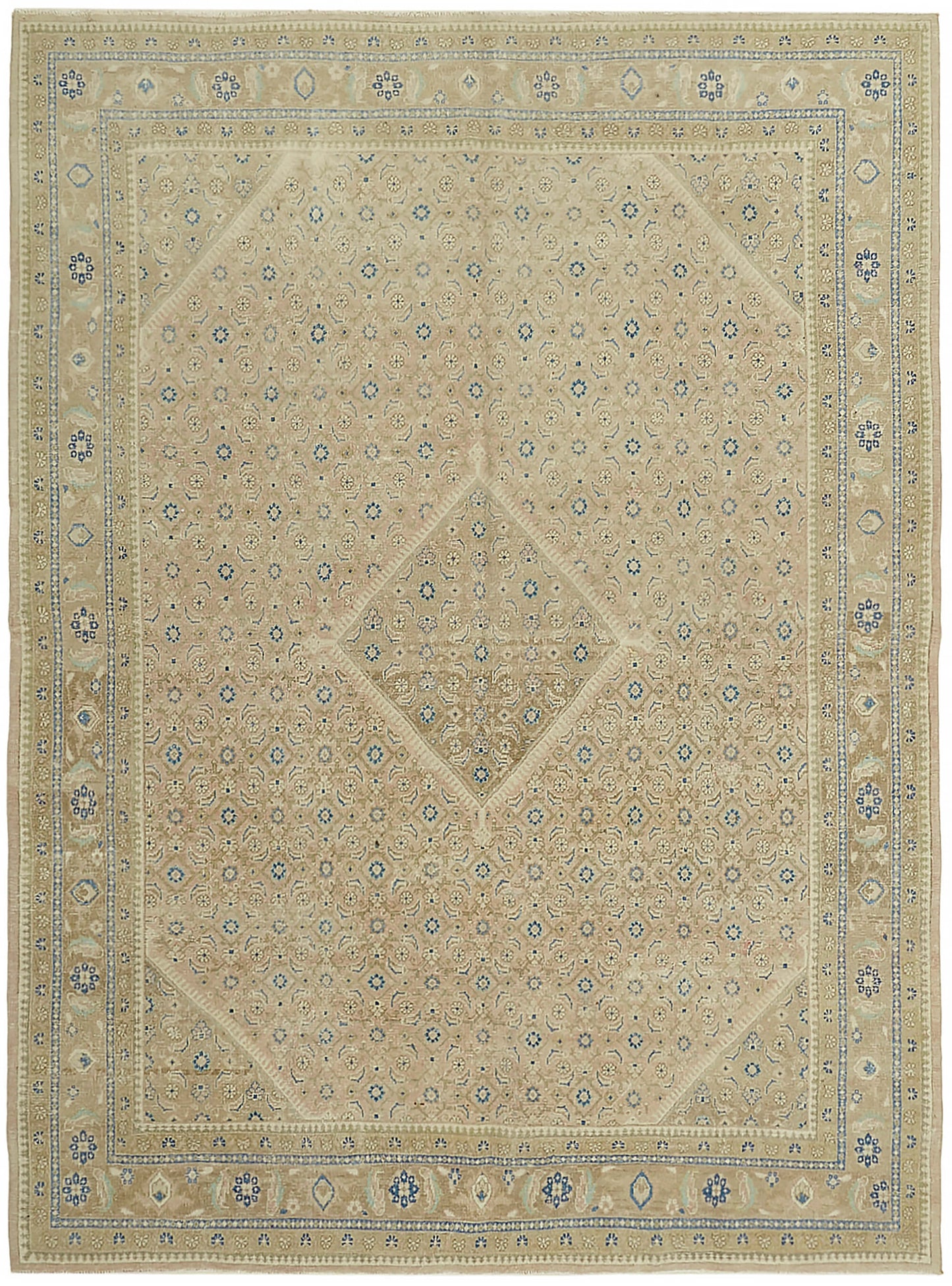 8x11 Beige Vintage Large Area Rug - 45492