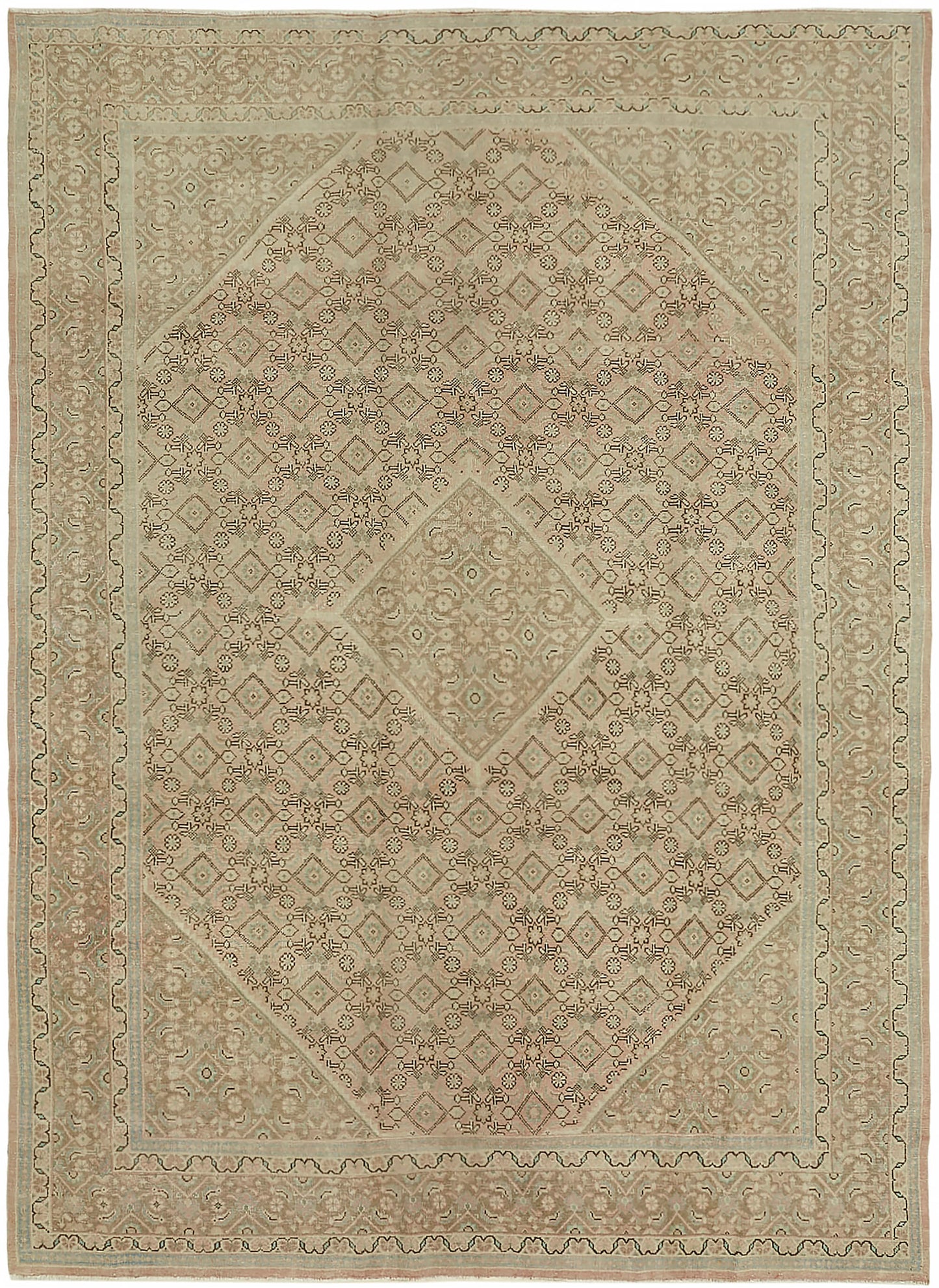 9x13 Beige Vintage Large Area Rug - 45493