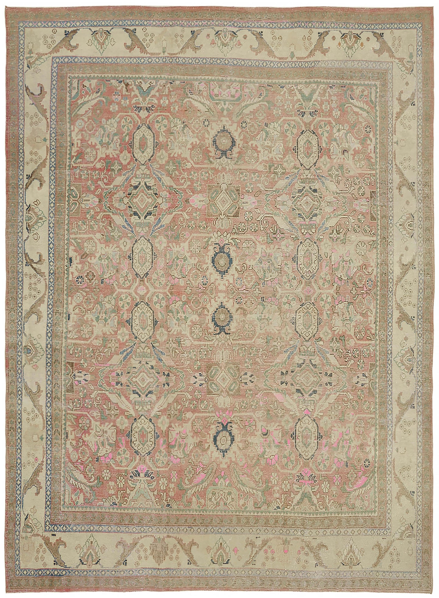 9x13 Beige Vintage Large Area Rug - 45494