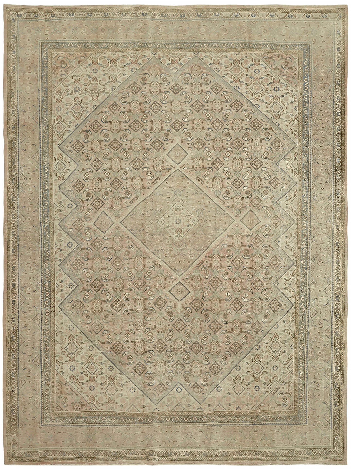 9x13 Beige Vintage Large Area Rug - 45496