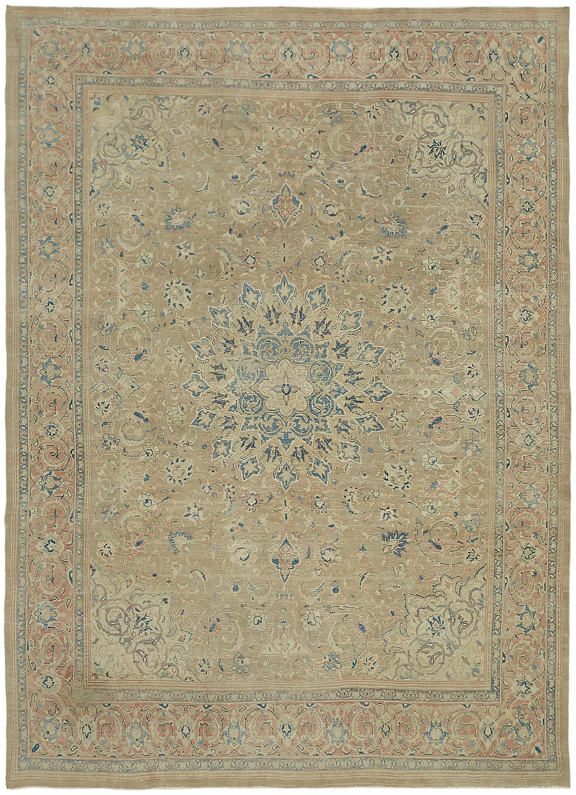 10x13 Beige Vintage Large Area Rug - 45497