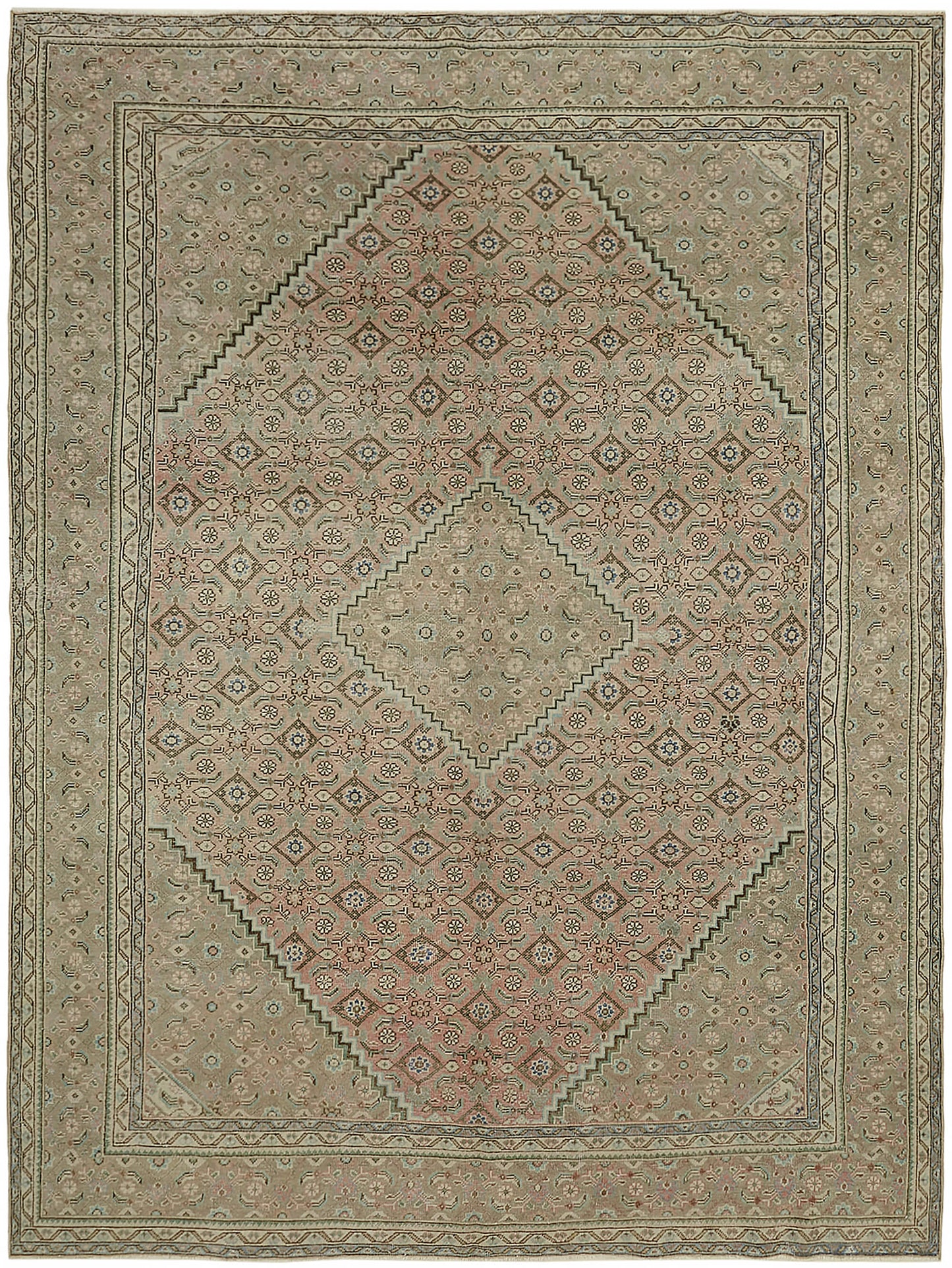 9x13 Beige Vintage Large Area Rug - 45498