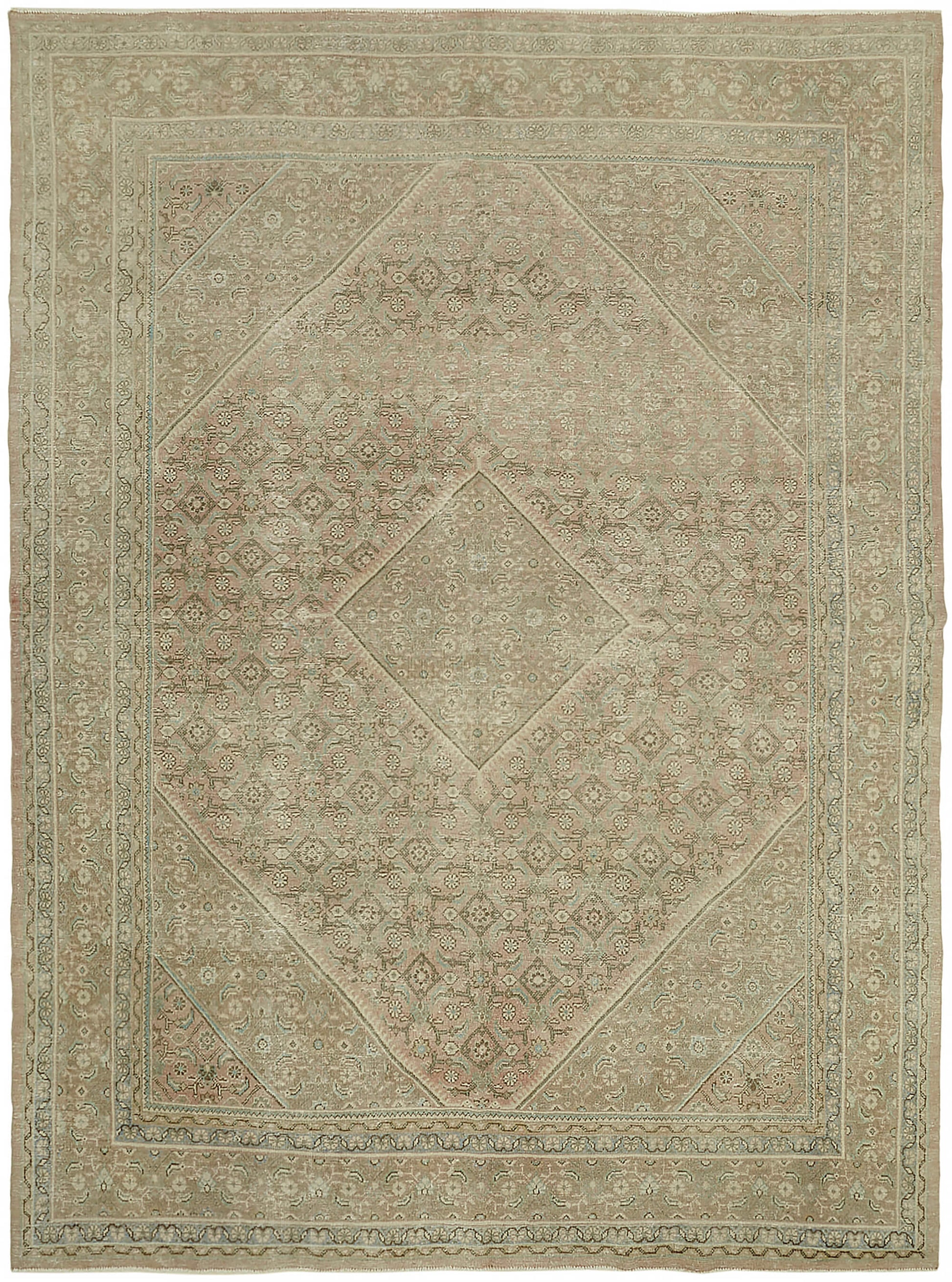 9x13 Beige Vintage Large Area Rug - 45499