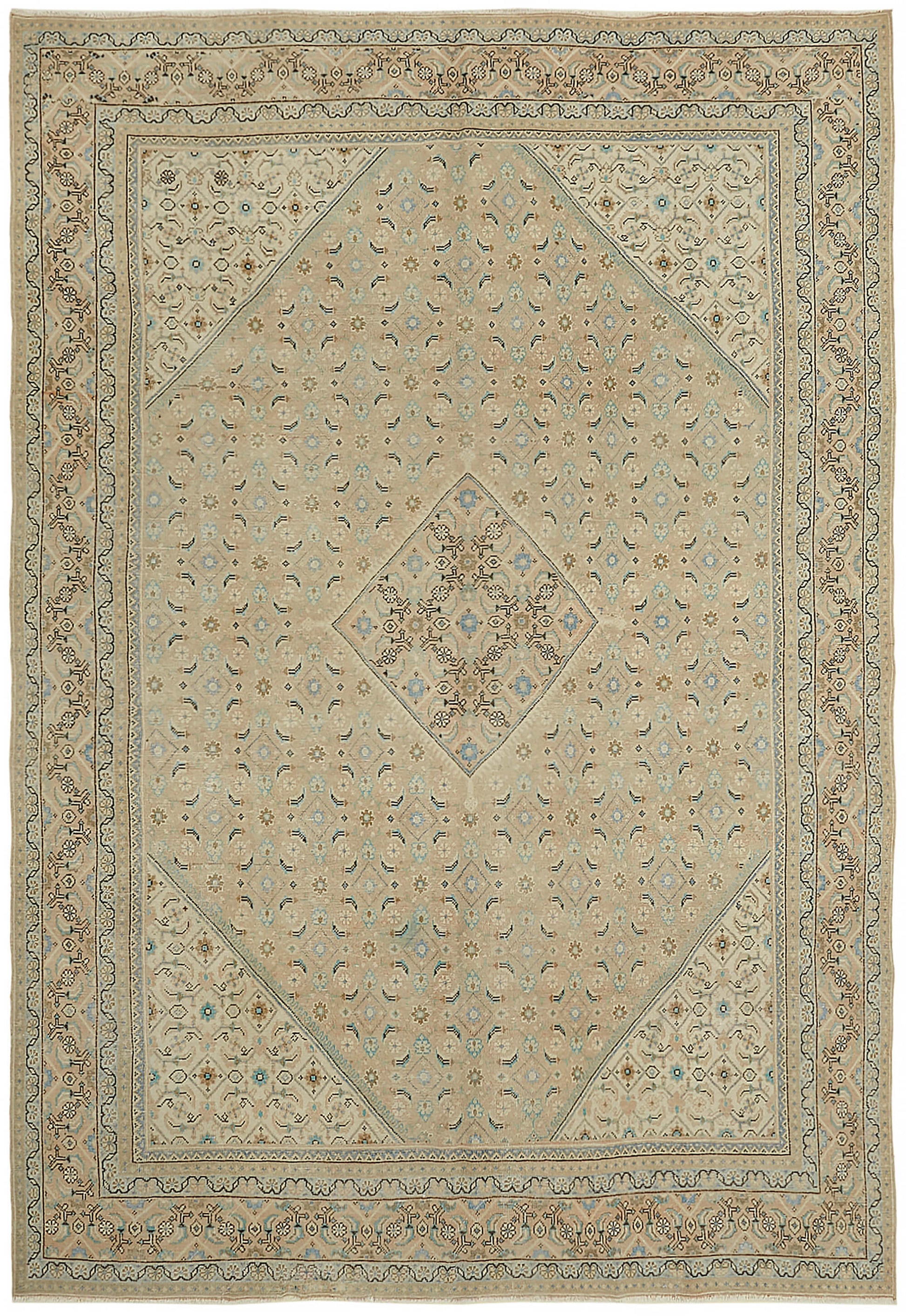 9x13 Beige Vintage Large Area Rug - 45500