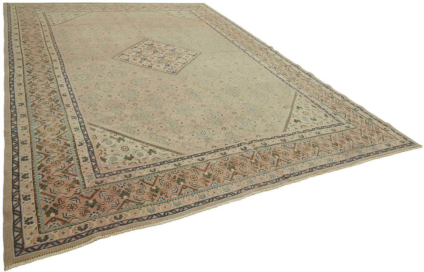 10x13 Beige Vintage Large Area Rug - 45503