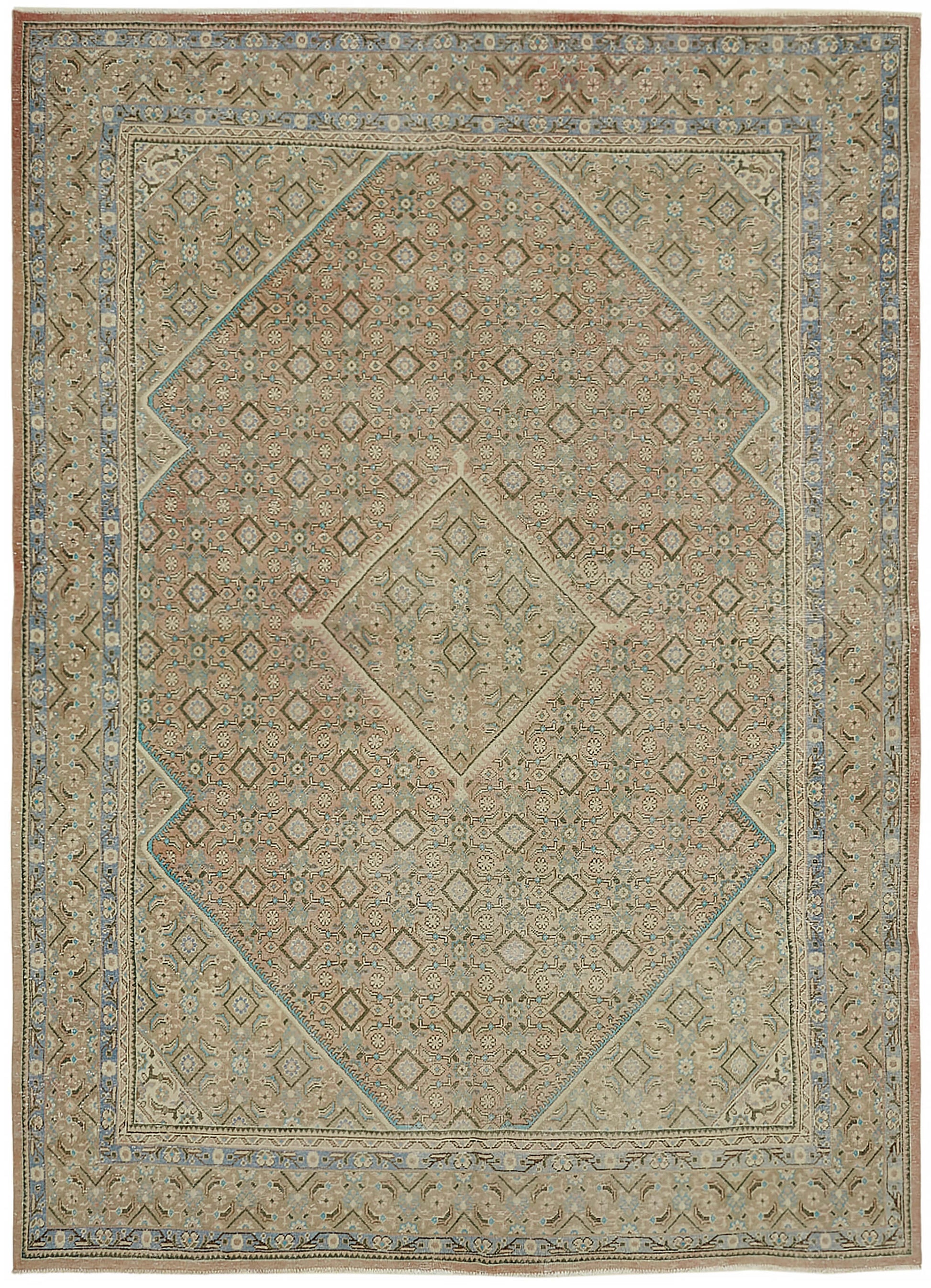 9x13 Beige Vintage Large Area Rug - 45507