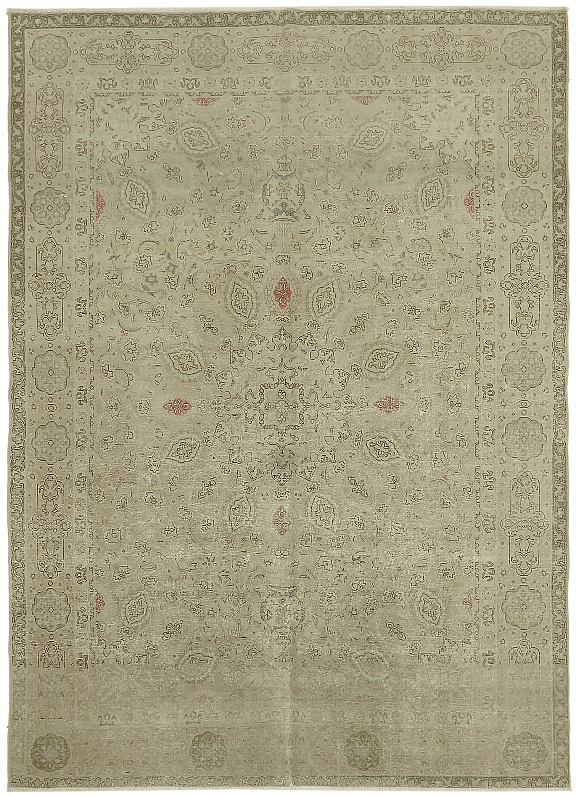 8x11 Beige Vintage Large Area Rug - 45512