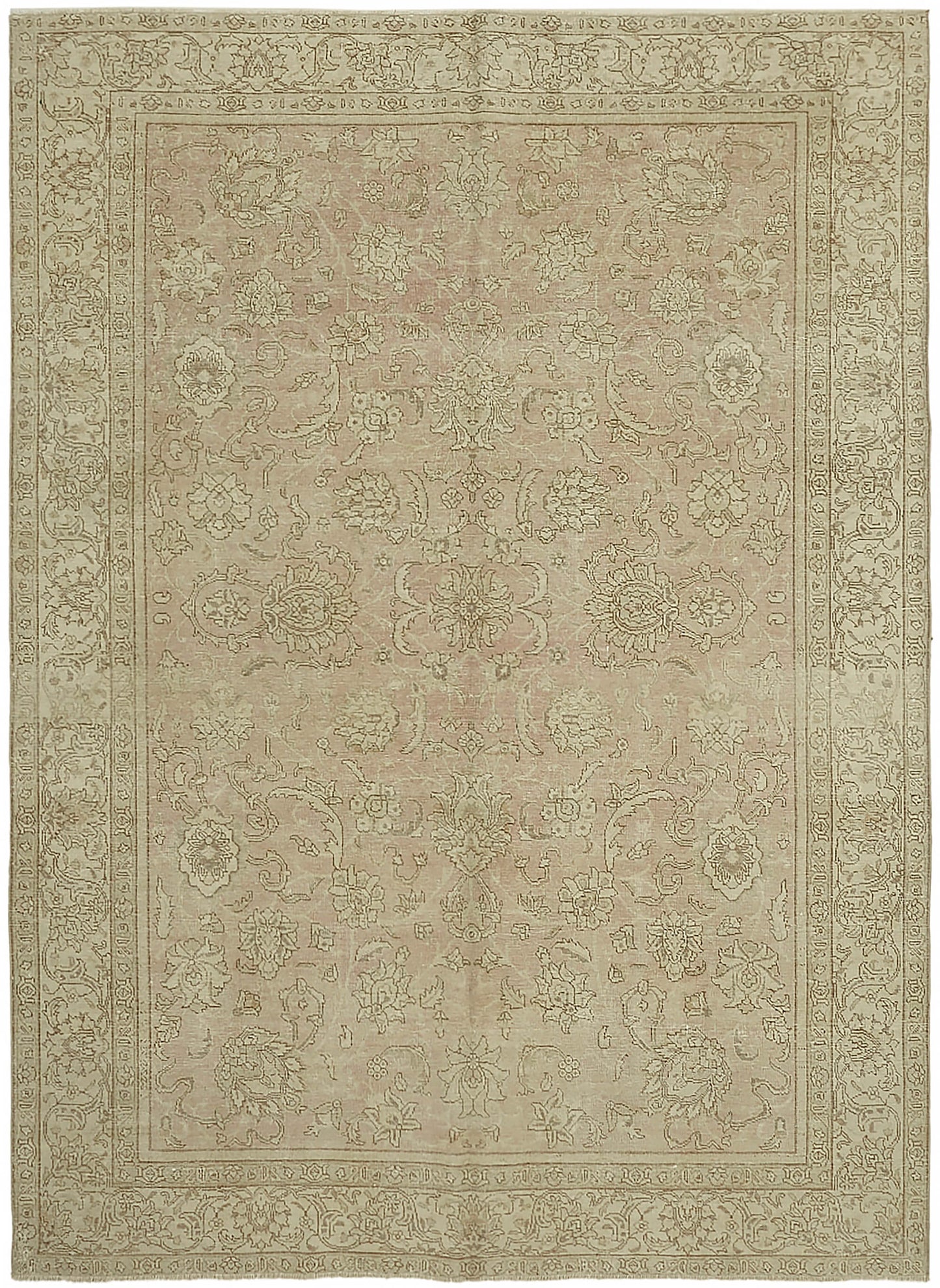 8x11 Beige Vintage Large Area Rug - 45517