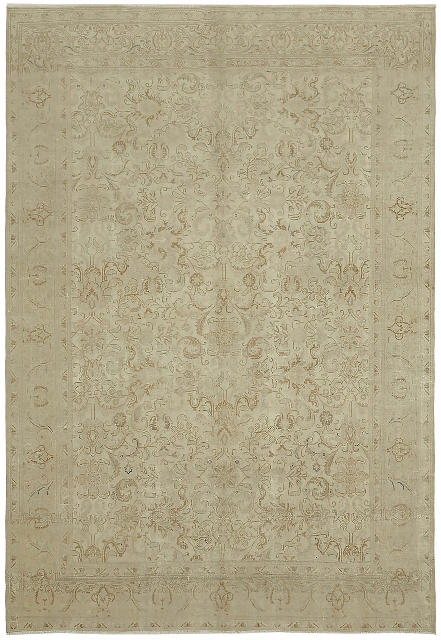 8x11 Beige Vintage Large Area Rug - 45521