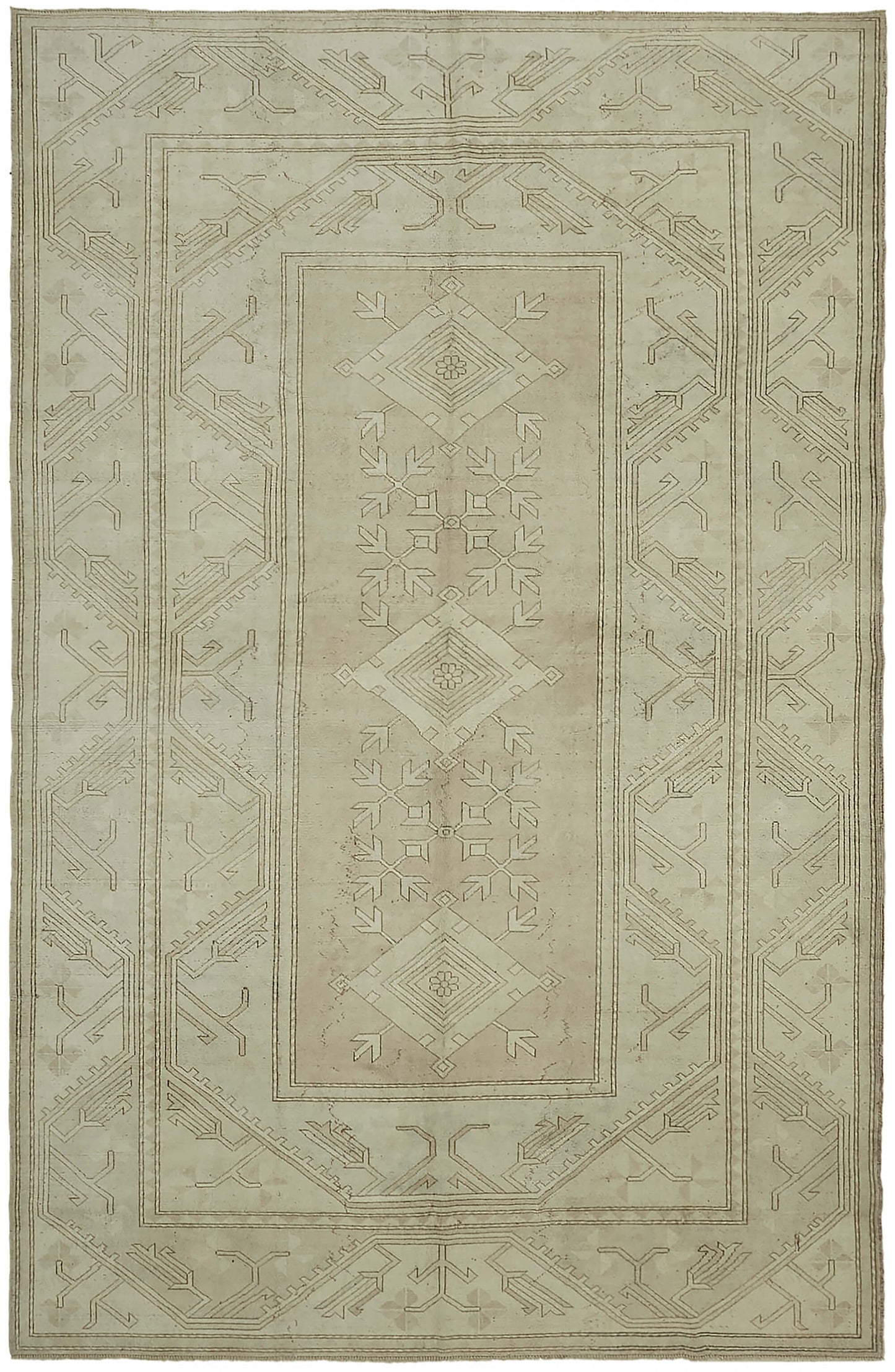 9x13 Beige Vintage Large Area Rug - 45523