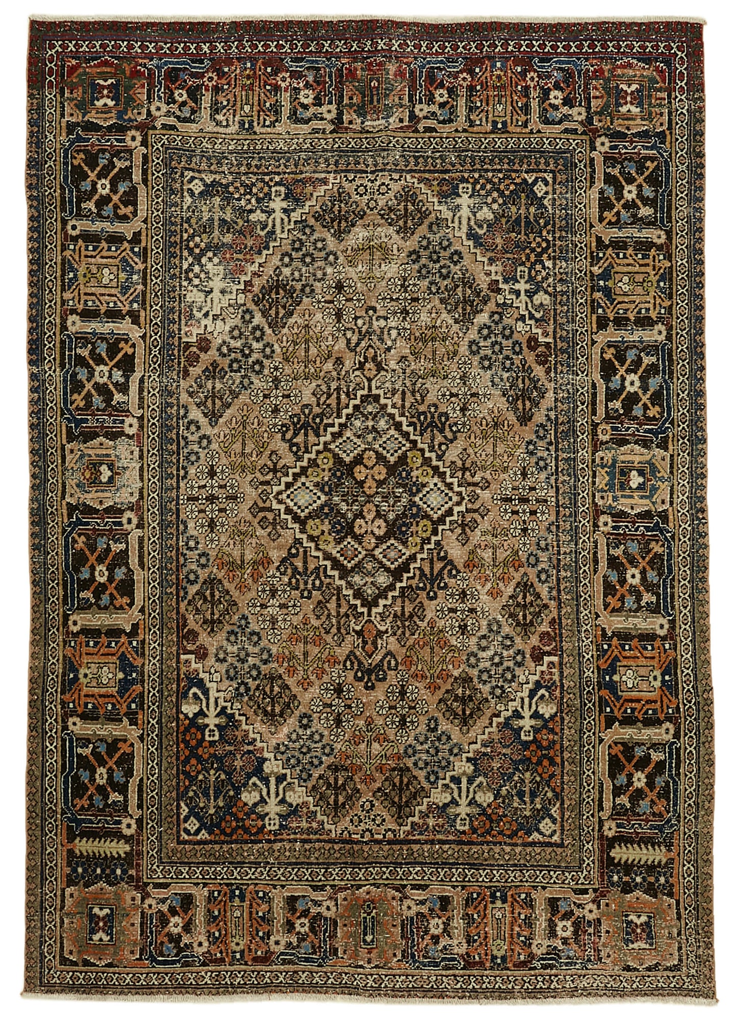 7x10 Beige Vintage Large Area Rug - 46141